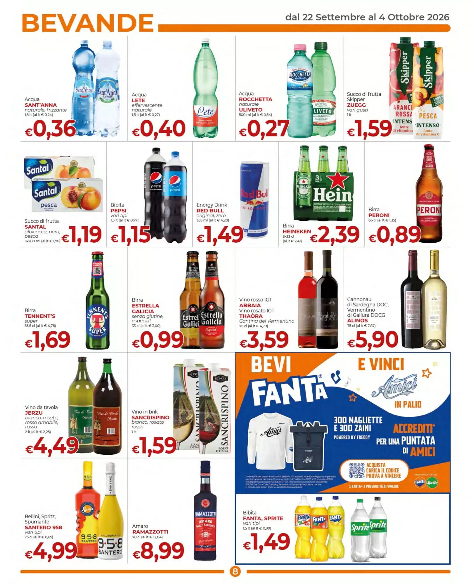 Volantino promozionale Supermercati Nonna Isa  valide dal 22/09/2026 - Pagina 8.