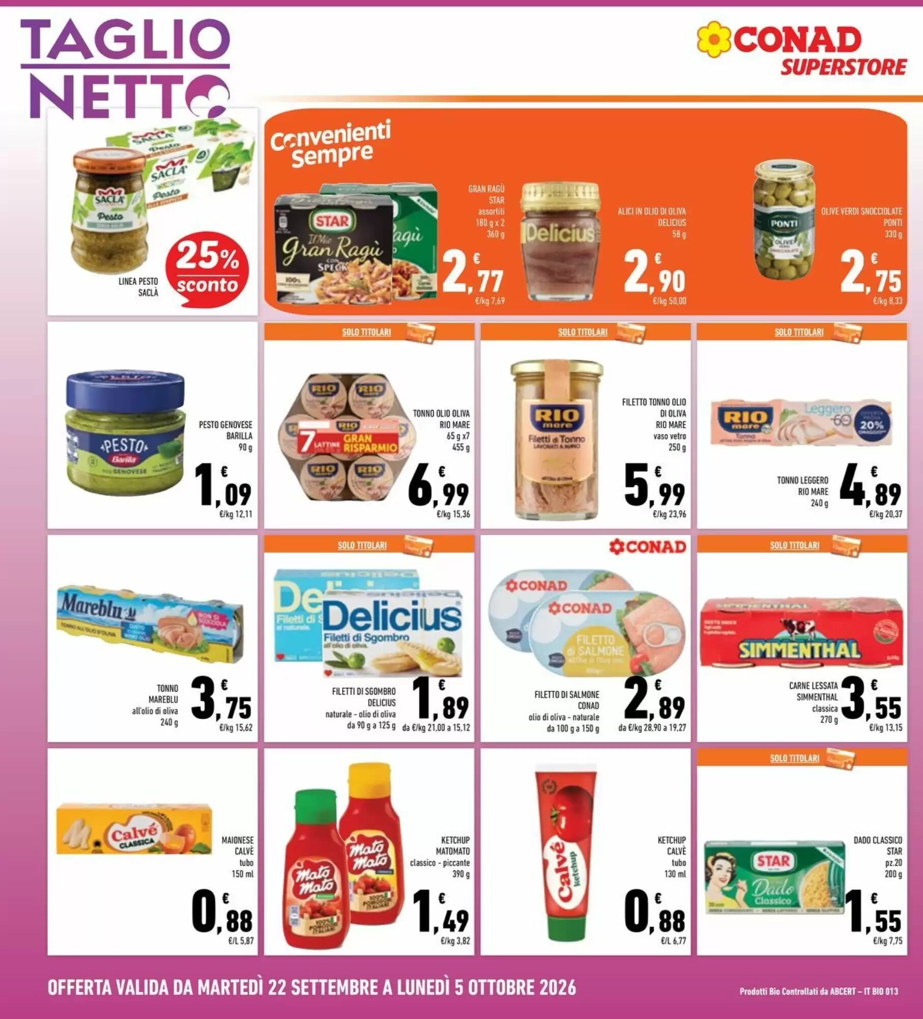 Volantino promozionale Conad Superstore  valide dal 22/09/2026 - Pagina 16.