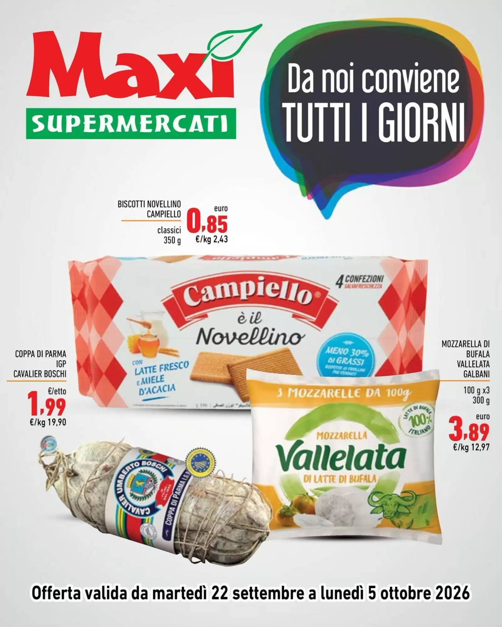 Volantino promozionale Maxi Supermercati valide dal 22/09/2026 - Pagina 1.