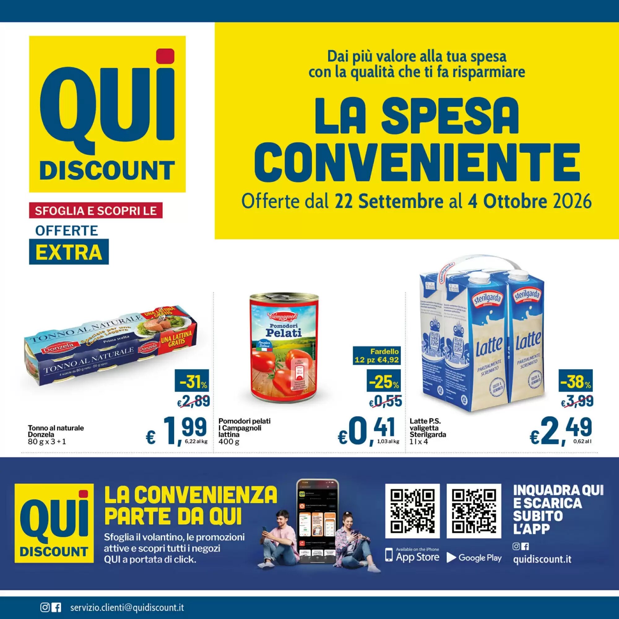 Volantino promozionale Qui Discount  valide dal 22/09/2026 - Pagina 1.