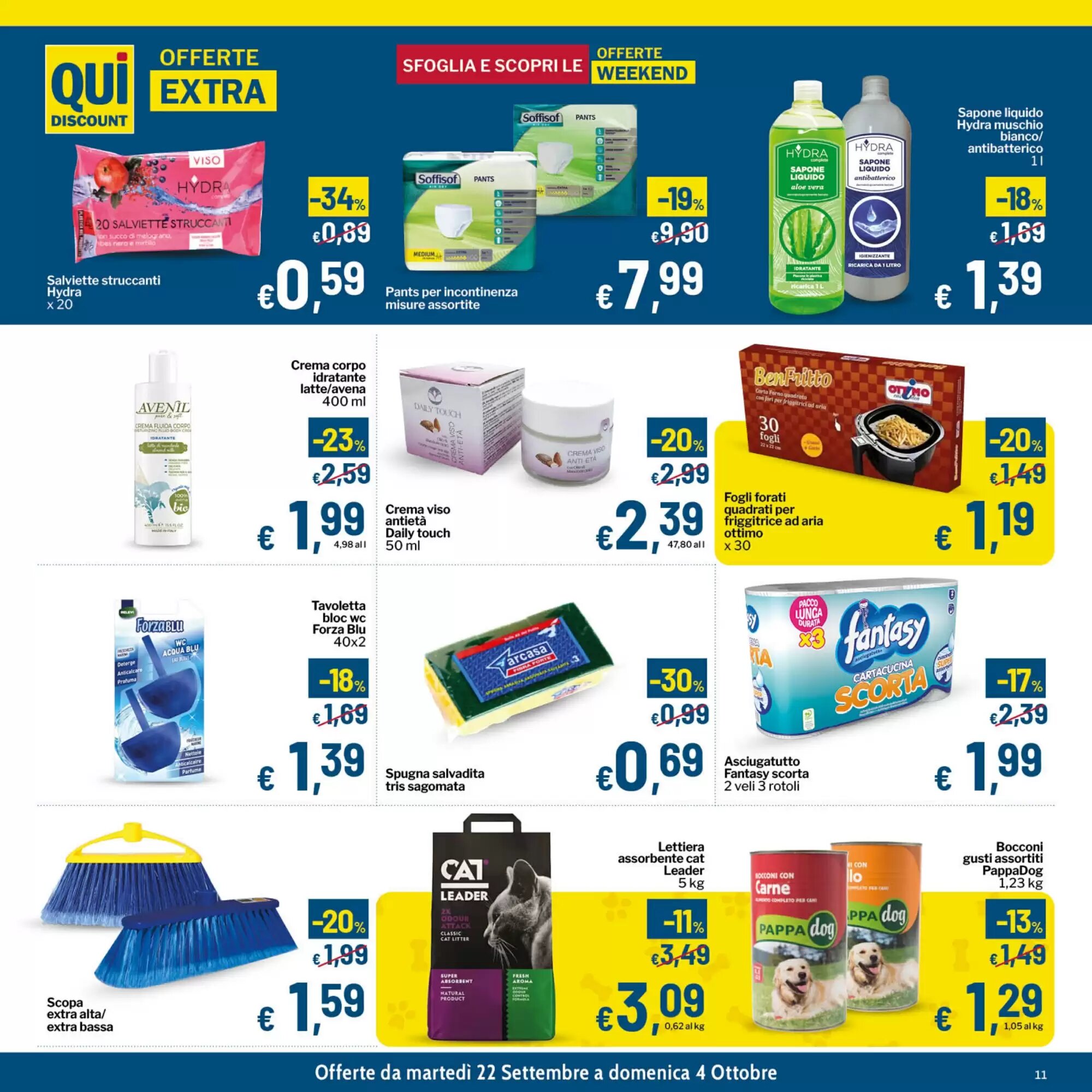 Volantino promozionale Qui Discount  valide dal 22/09/2026 - Pagina 11.
