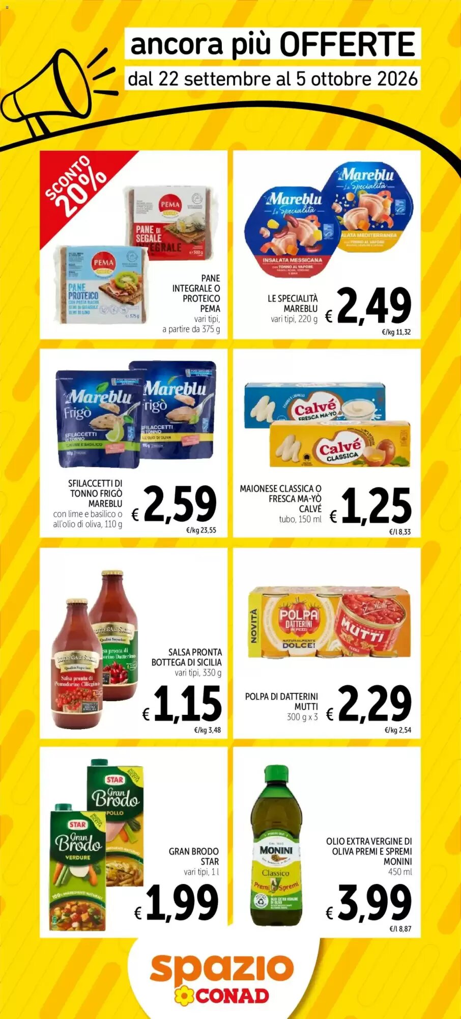 Volantino promozionale Spazio Conad  valide dal 22/09/2026 - Pagina 1.