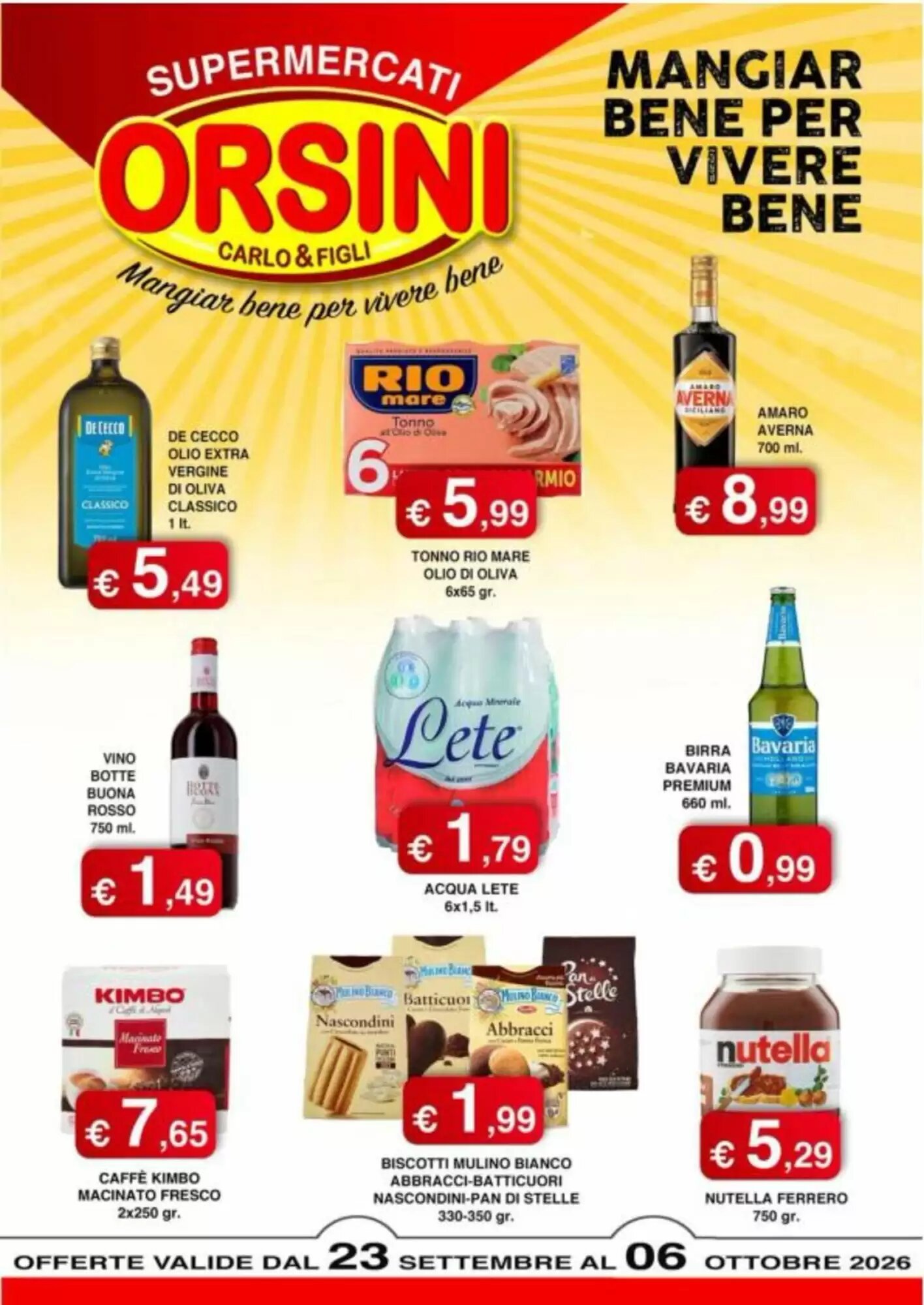 Volantino promozionale Orsini Market  valide dal 23/09/2026 - Pagina 1.
