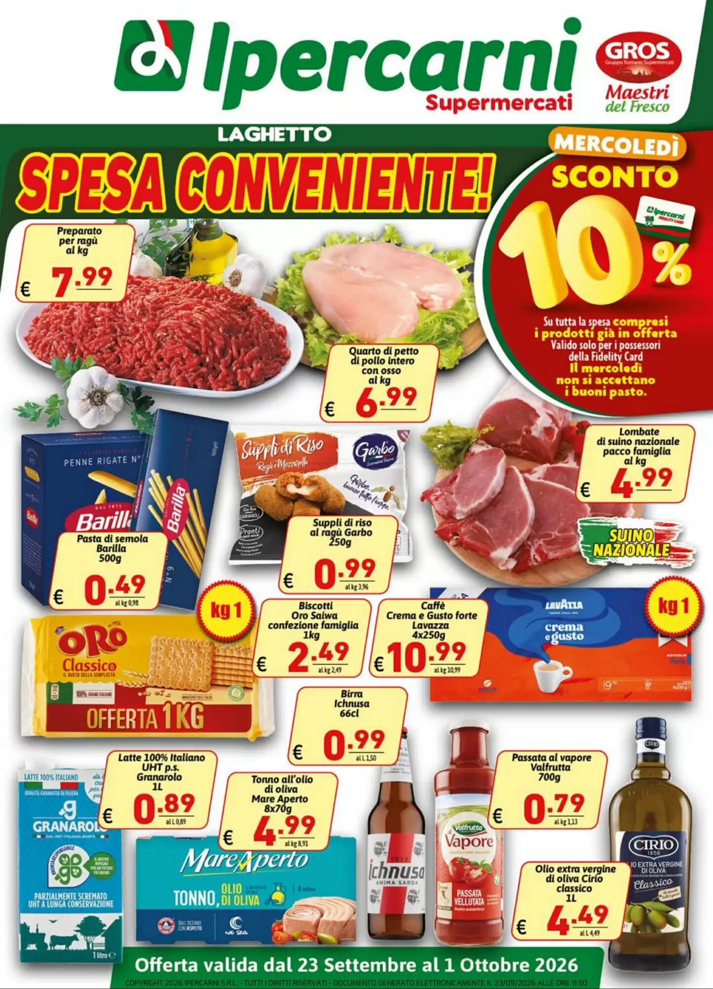 Volantino promozionale Ipercarni valide dal 23/09/2026 - Pagina 1.