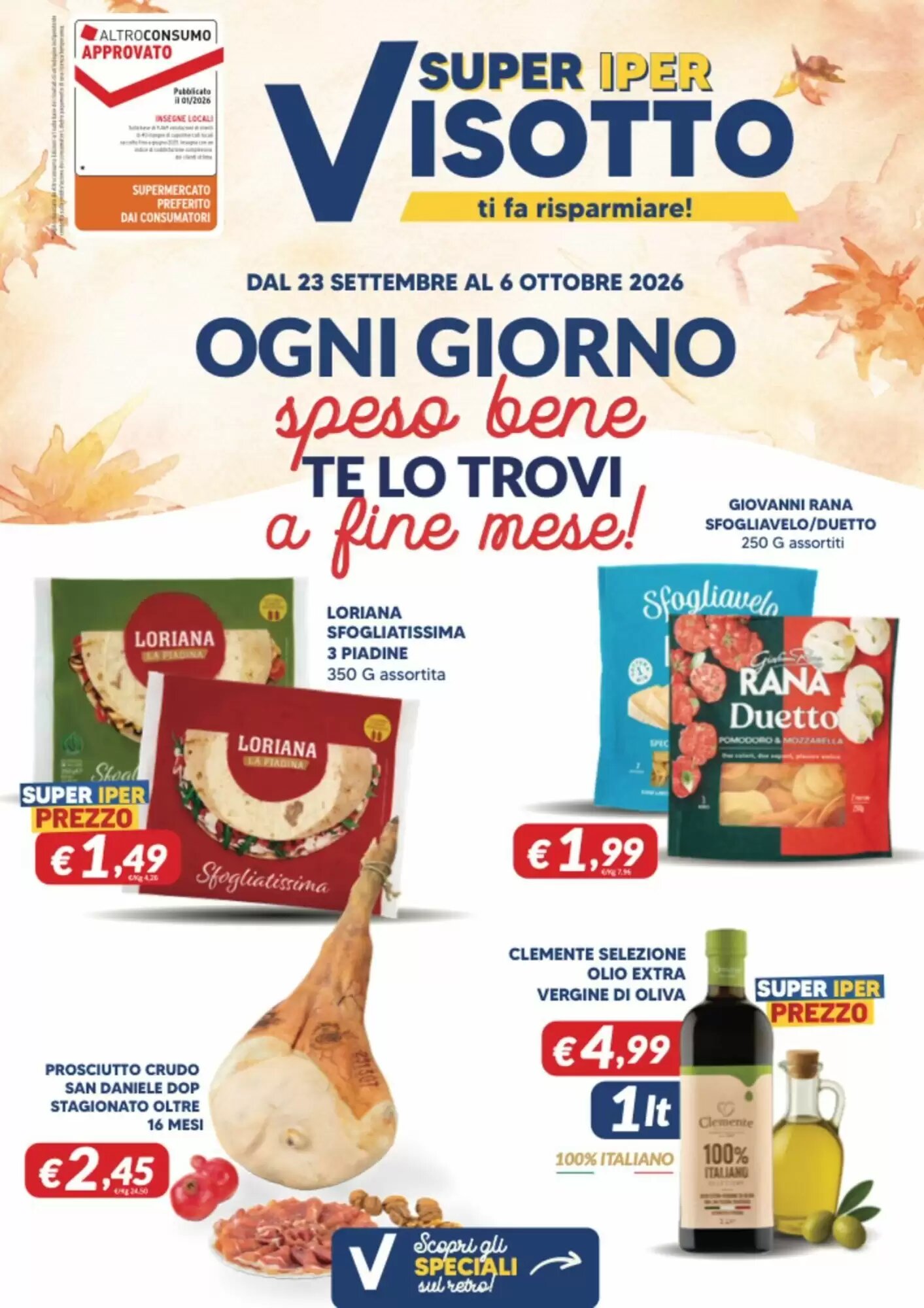 Volantino promozionale Supermercati Visotto  valide dal 23/09/2026 - Pagina 1.