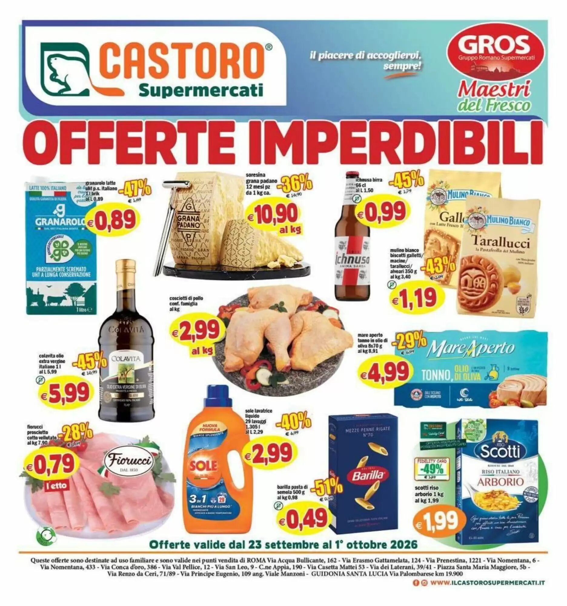 Volantino promozionale Il Castoro Supermercati  valide dal 23/09/2026 - Pagina 1.