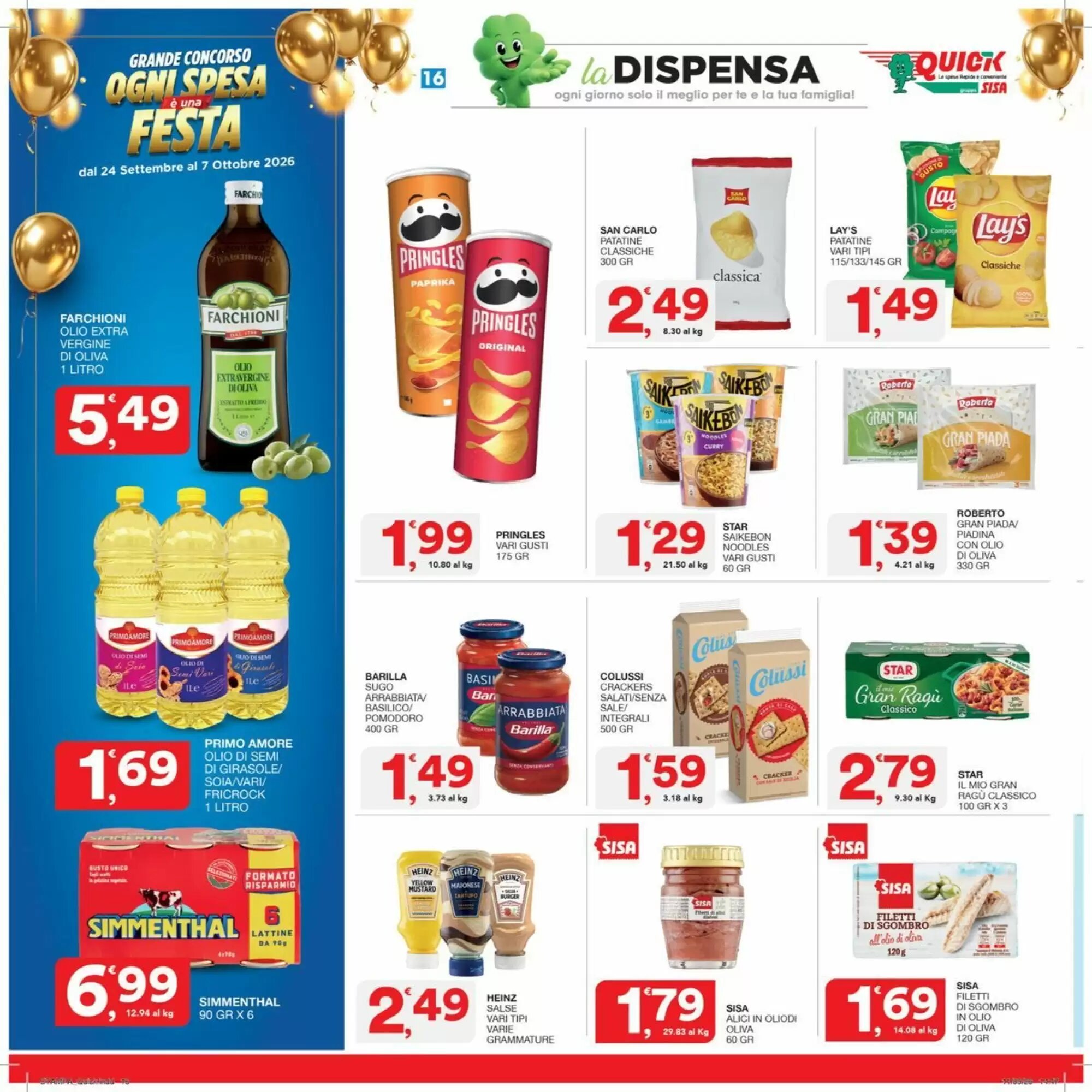 Volantino promozionale Quick Sisa  valide dal 24/09/2026 - Pagina 16.