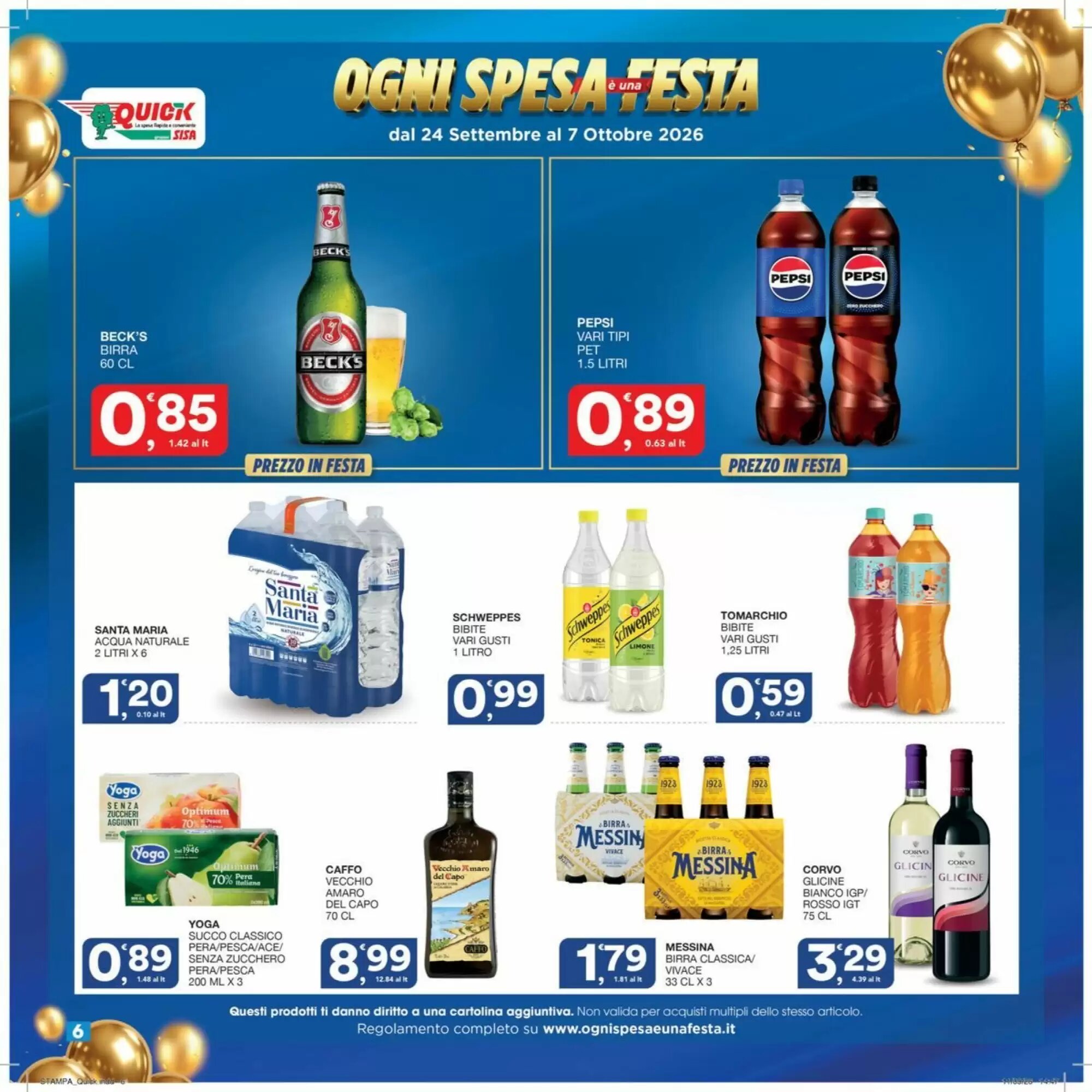 Volantino promozionale Quick Sisa  valide dal 24/09/2026 - Pagina 6.