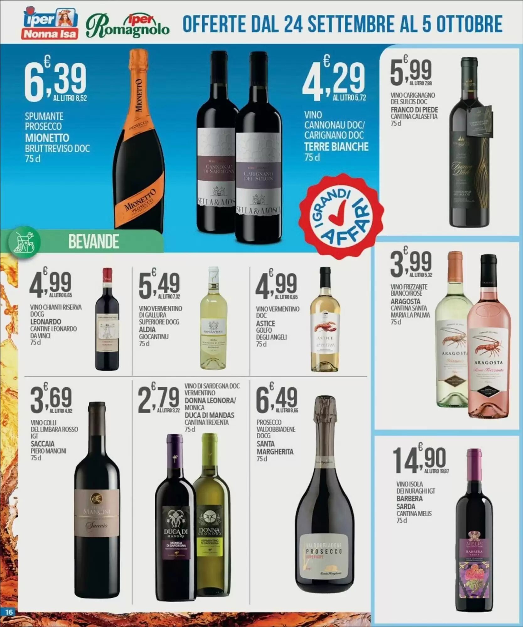 Volantino promozionale Iper Romagnolo  valide dal 24/09/2026 - Pagina 16.