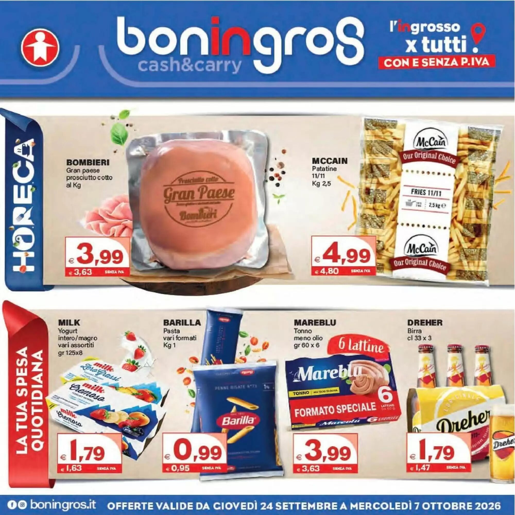Volantino promozionale Boningros Cash and Carry valide dal 24/09/2026 - Pagina 1.
