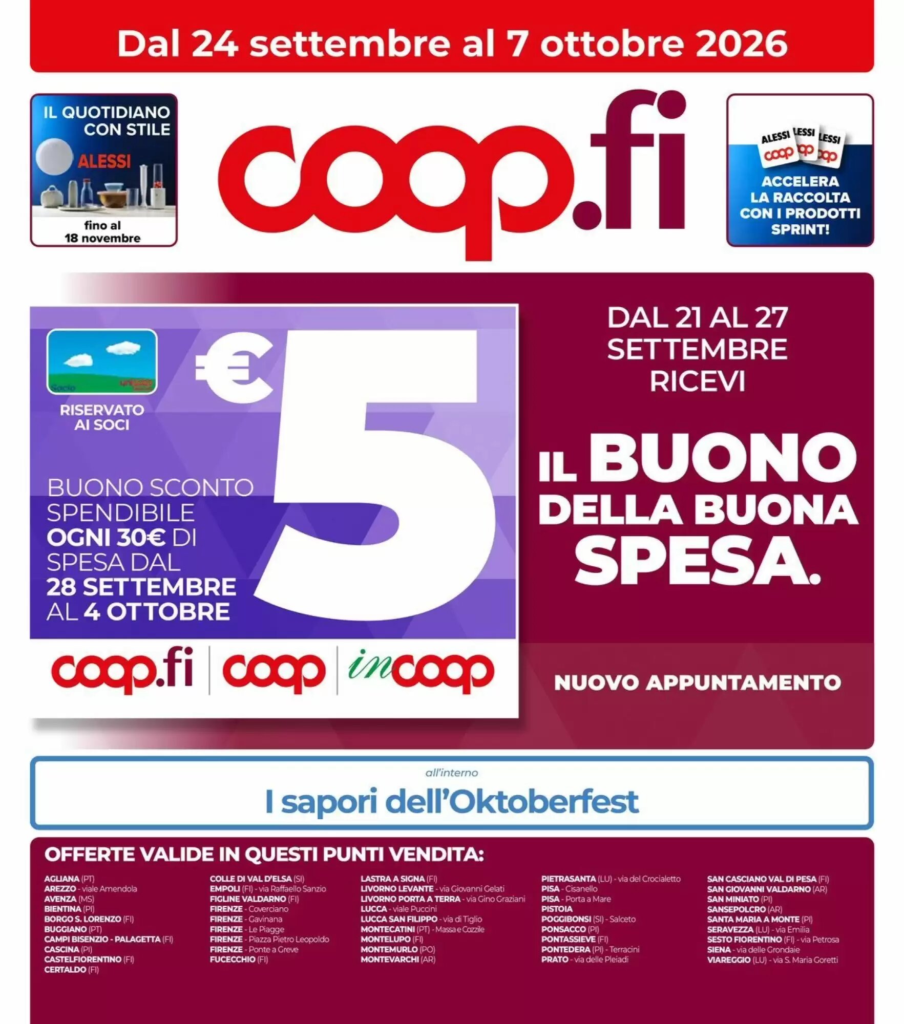 Volantino promozionale Coop  valide dal 24/09/2026 - Pagina 1.