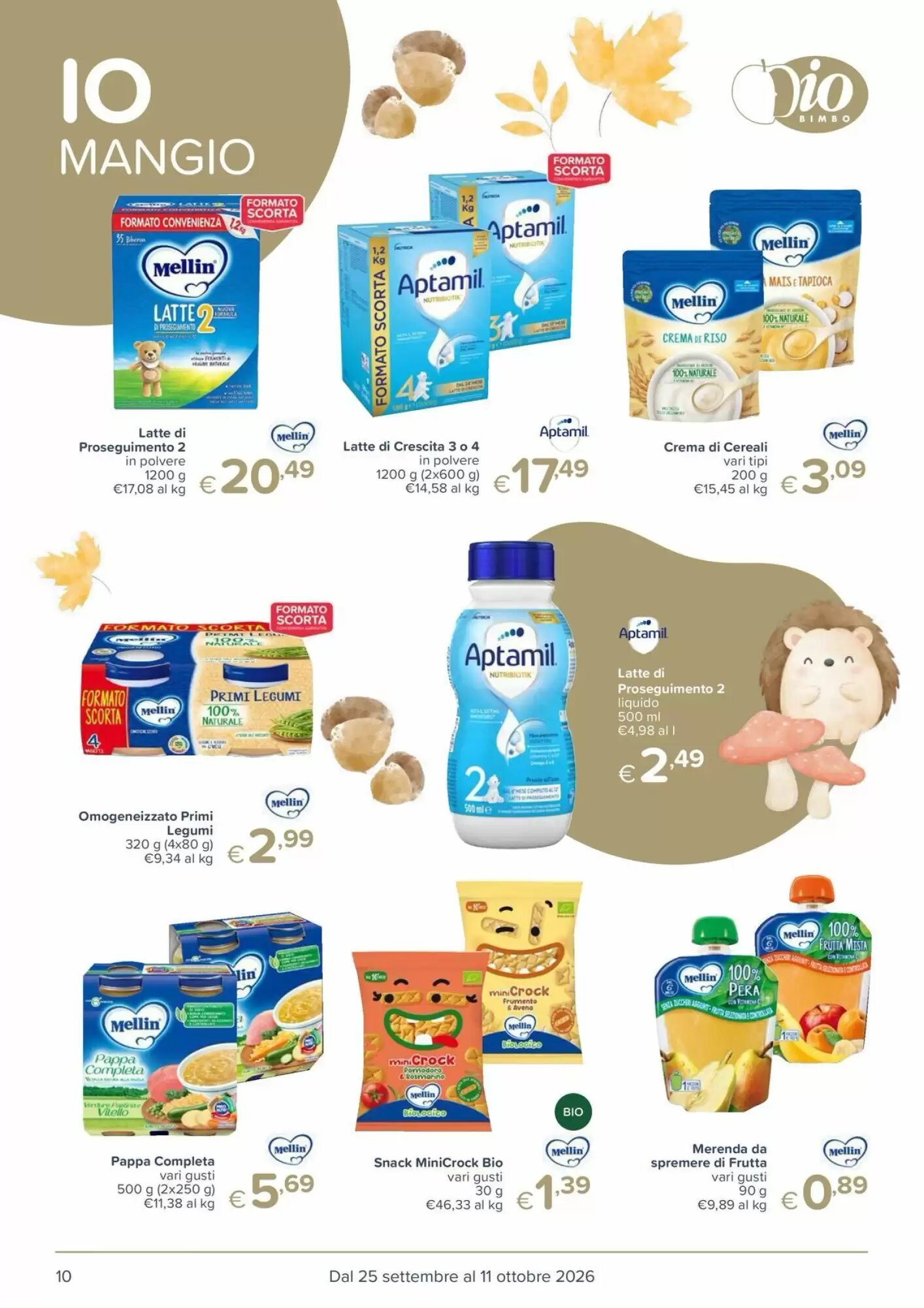 Volantino promozionale Io Bimbo  valide dal 25/09/2026 - Pagina 10.