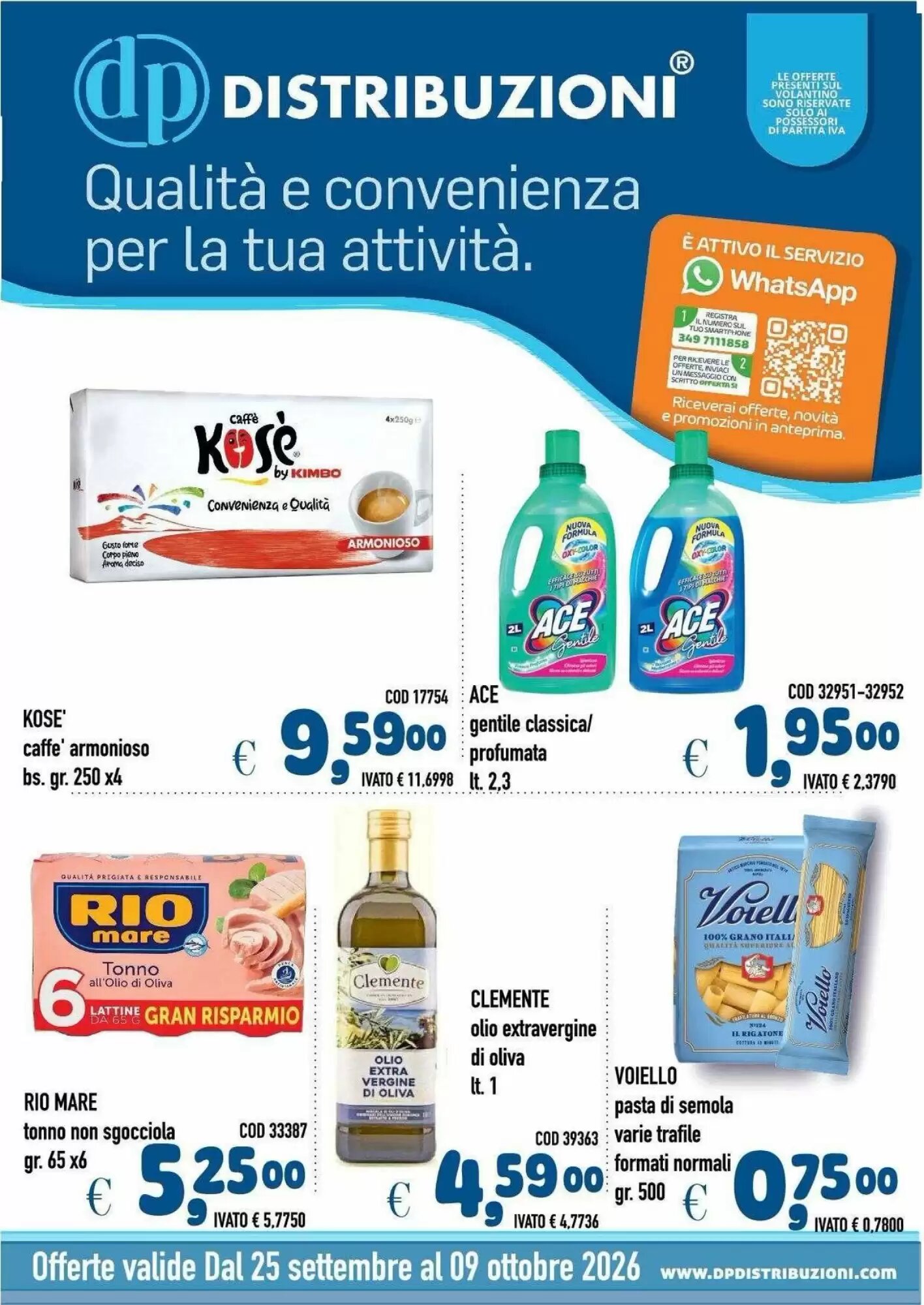 Volantino promozionale Del Prete Distribuzioni  valide dal 25/09/2026 - Pagina 1.