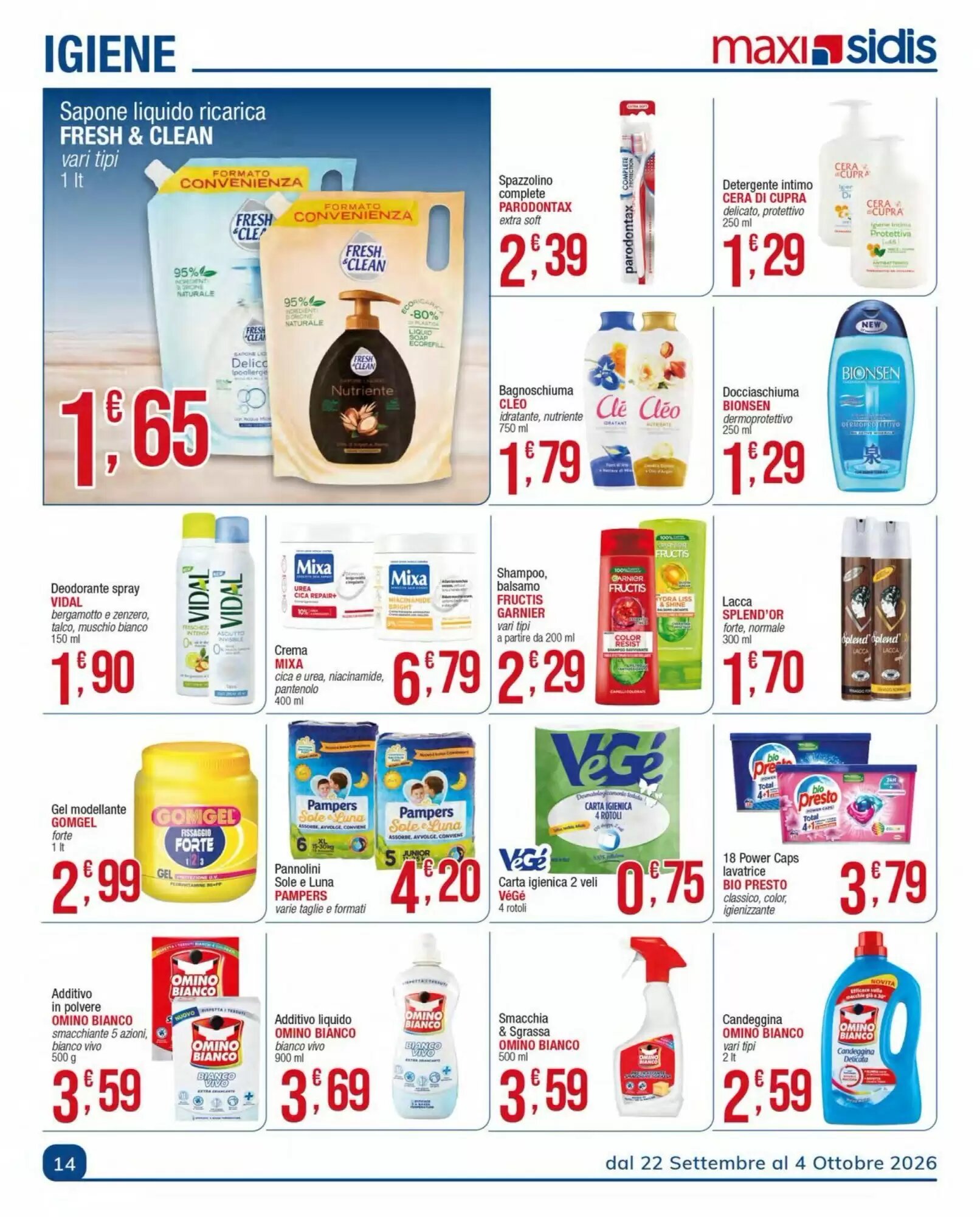 Volantino promozionale Sidis  valide dal 28/09/2026 - Pagina 14.