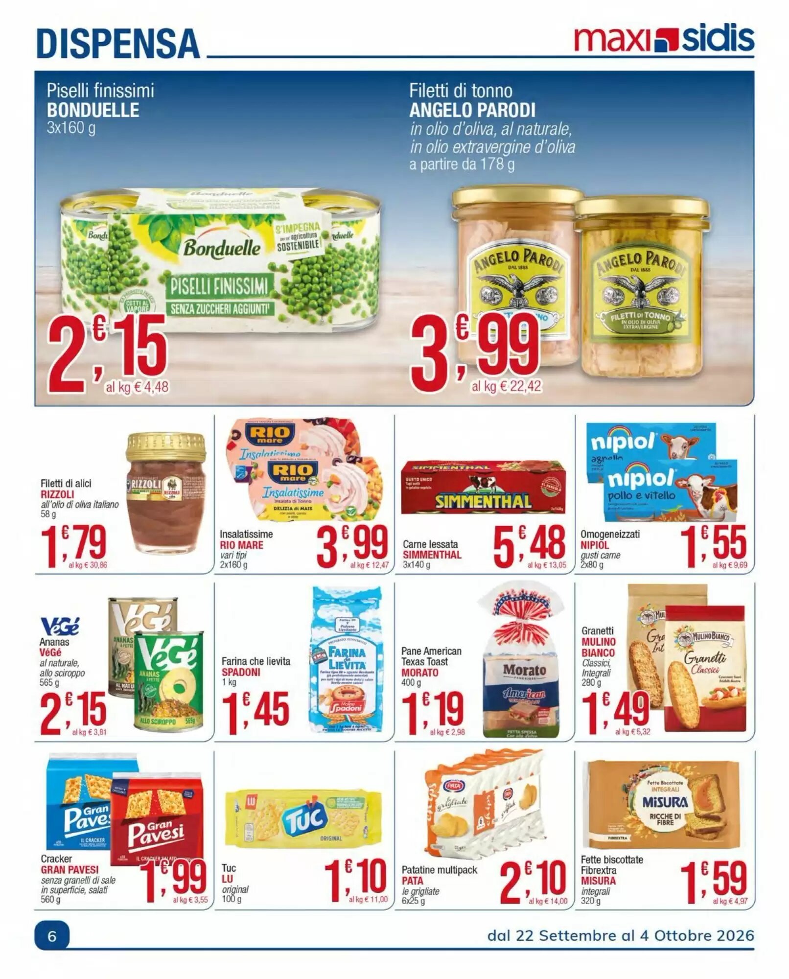 Volantino promozionale Sidis  valide dal 28/09/2026 - Pagina 6.