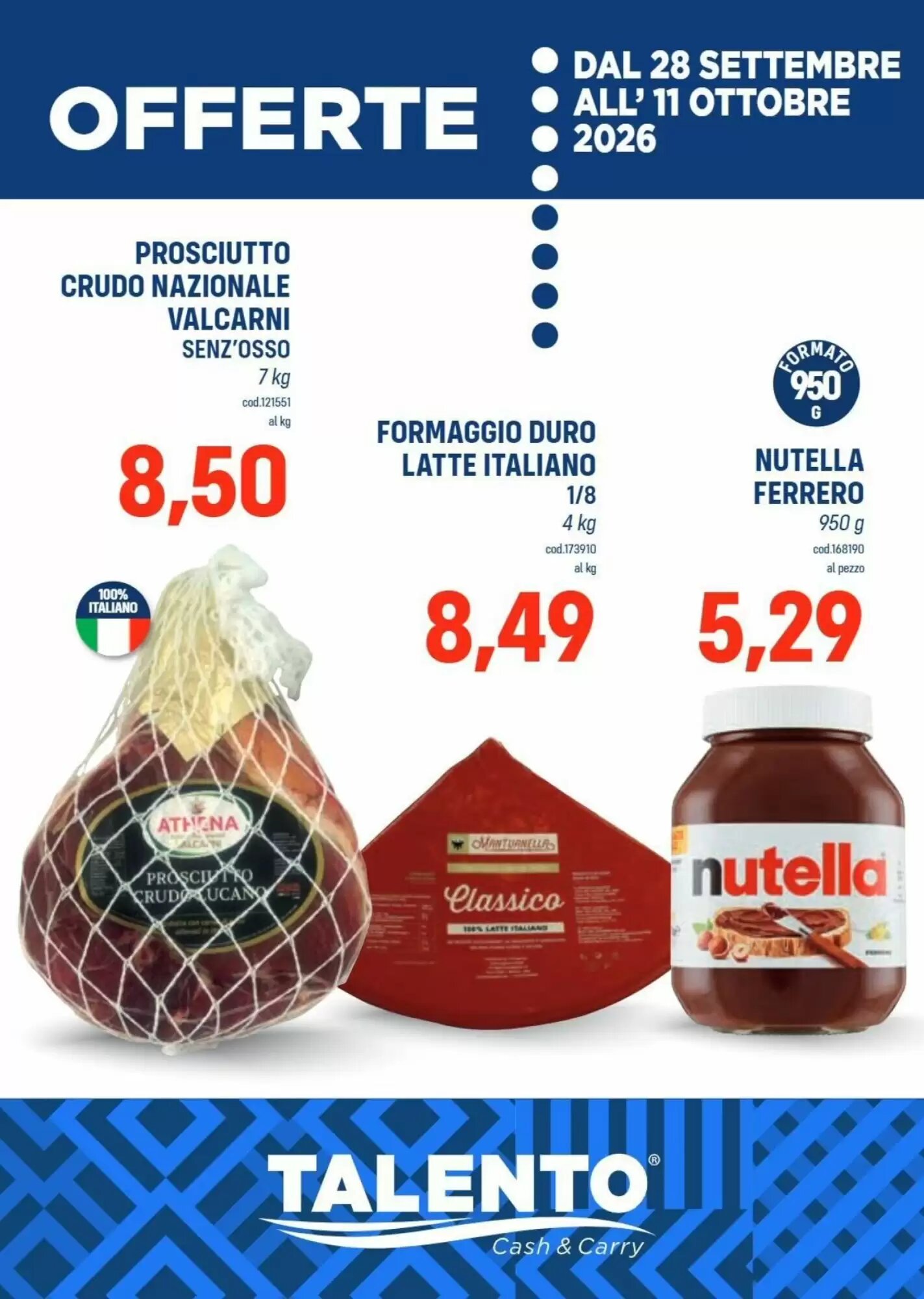 Volantino promozionale Talento Professional Store  valide dal 28/09/2026 - Pagina 1.