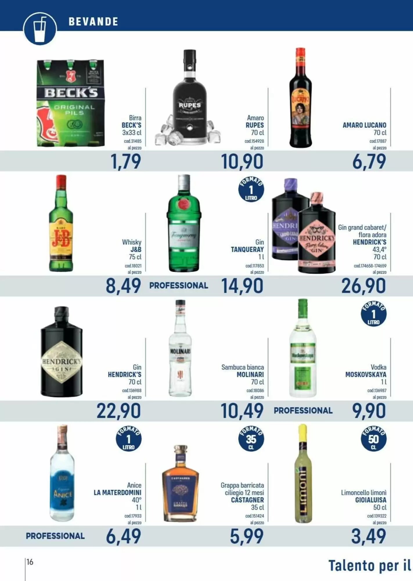 Volantino promozionale Talento Professional Store  valide dal 28/09/2026 - Pagina 16.