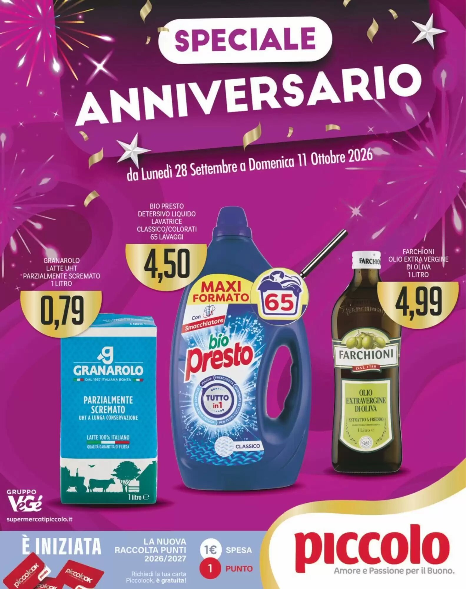 Volantino promozionale Supermercati Piccolo valide dal 28/09/2026 - Pagina 1.
