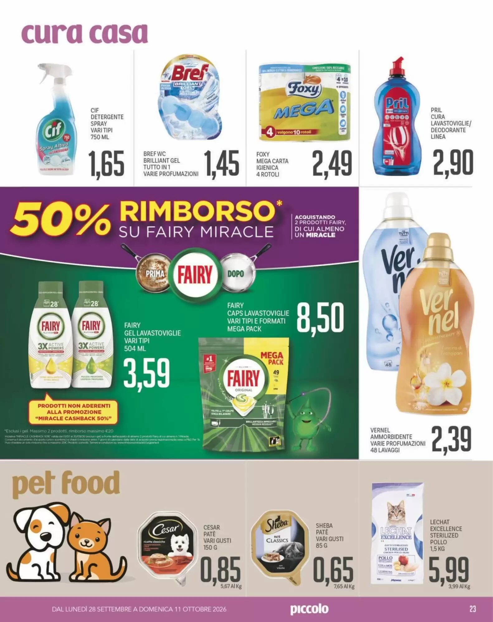 Volantino promozionale Supermercati Piccolo  valide dal 28/09/2026 - Pagina 23.