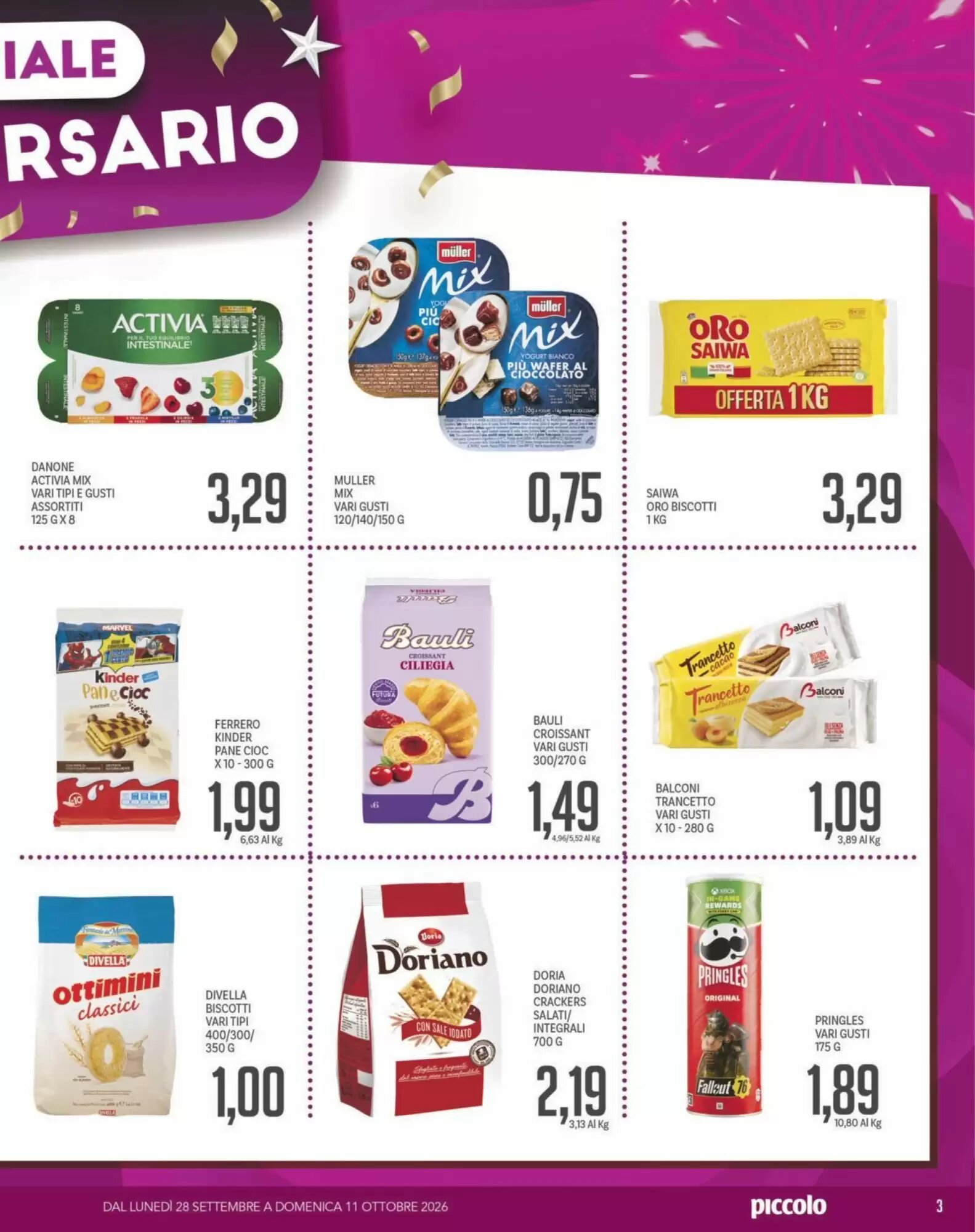Volantino promozionale Supermercati Piccolo  valide dal 28/09/2026 - Pagina 3.