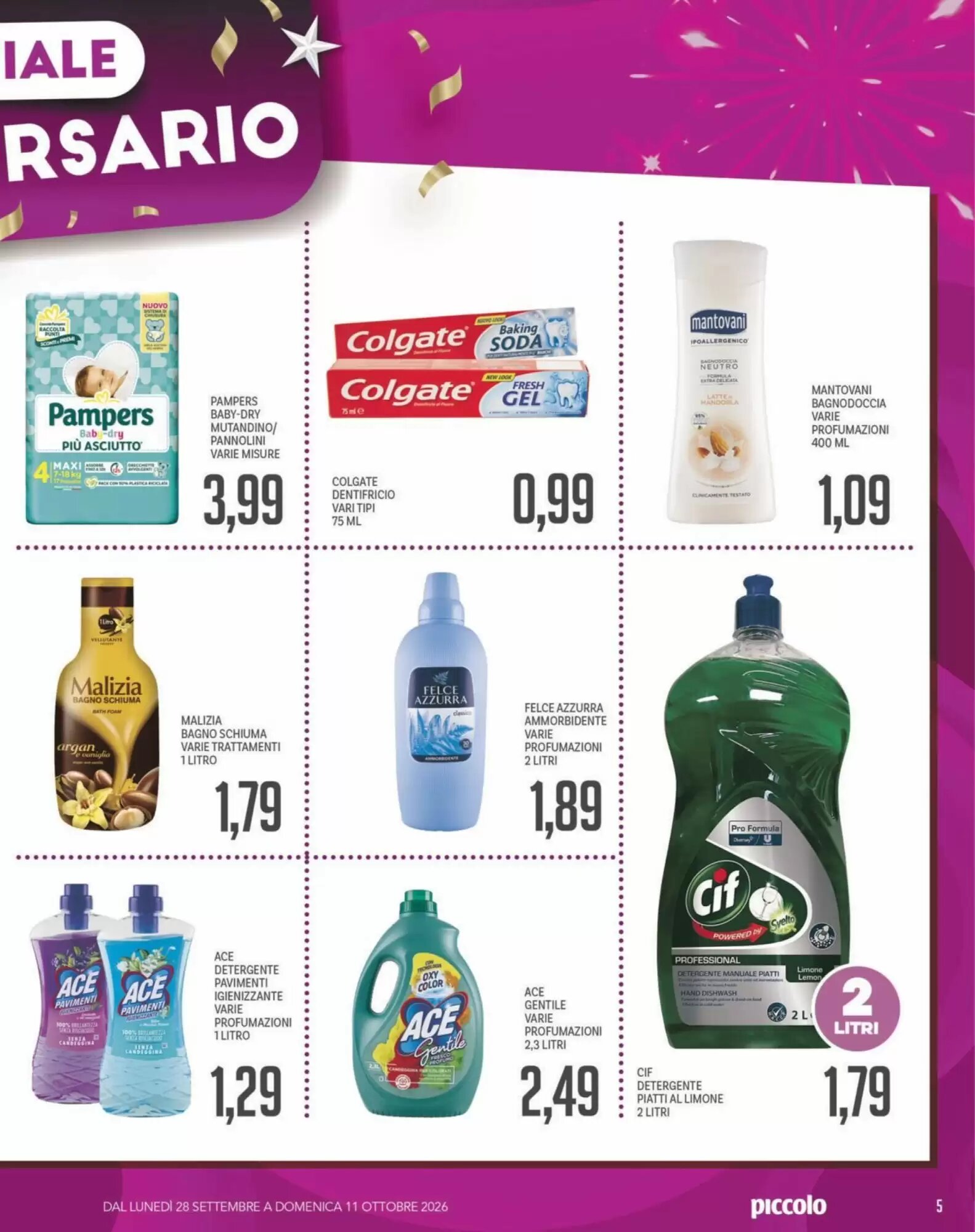 Volantino promozionale Supermercati Piccolo  valide dal 28/09/2026 - Pagina 5.