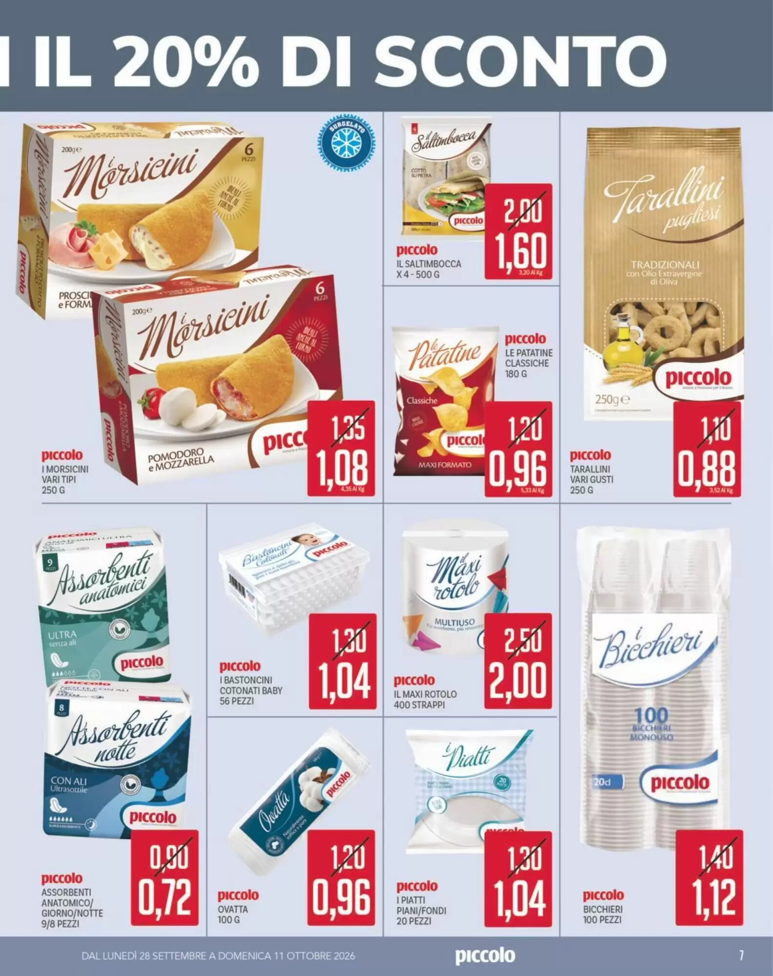 Volantino promozionale Supermercati Piccolo  valide dal 28/09/2026 - Pagina 7.