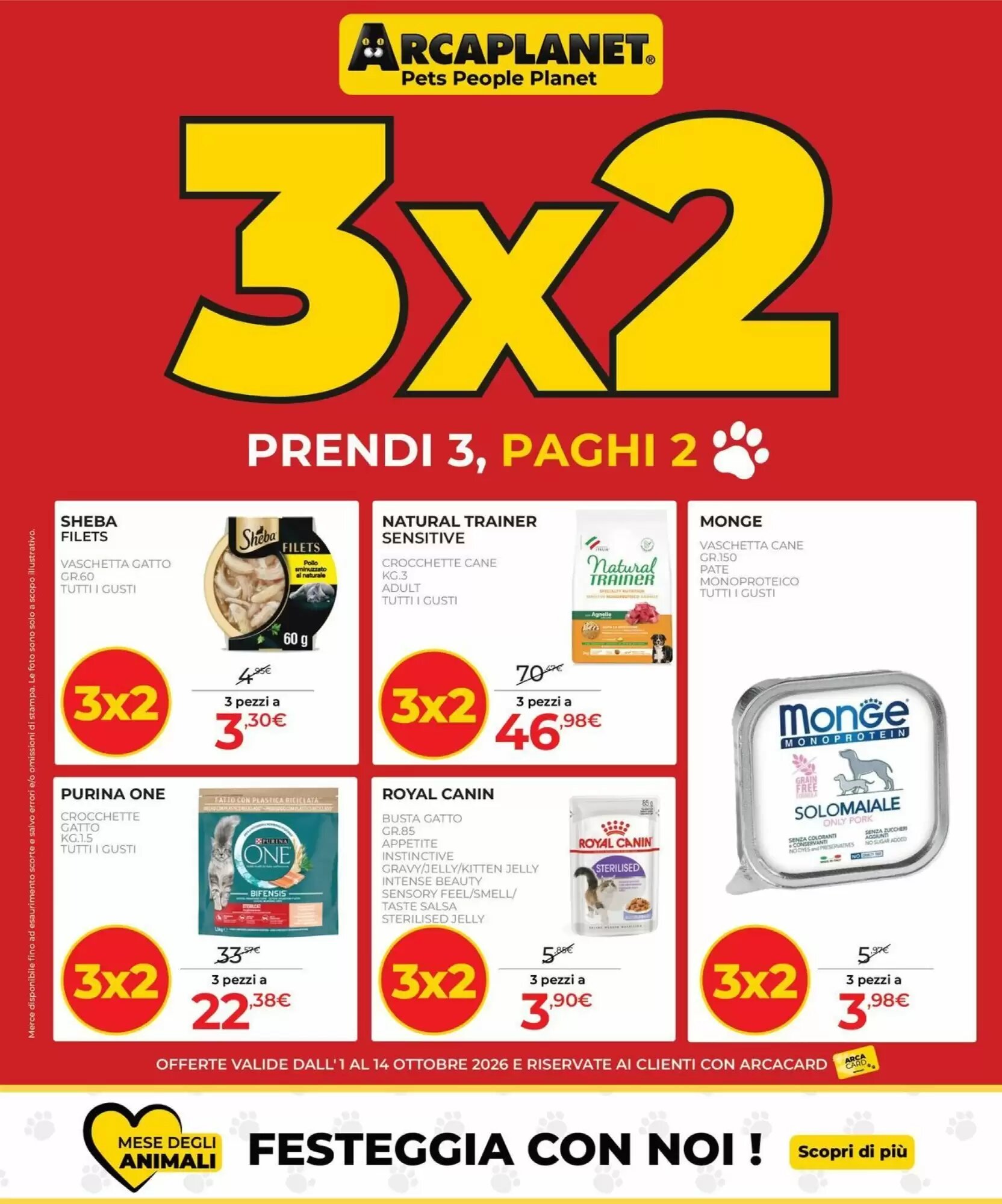 Volantino promozionale Arcaplanet  valide dal 01/10/2026 - Pagina 1.
