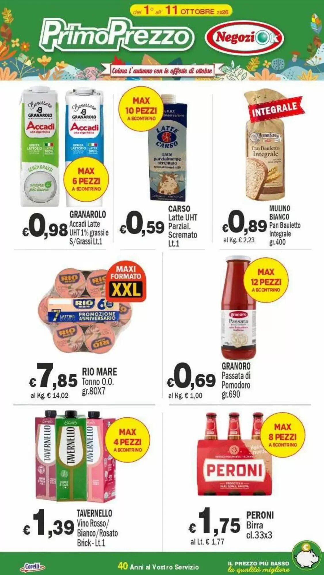 Volantino promozionale Primo Prezzo  valide dal 01/10/2026 - Pagina 1.