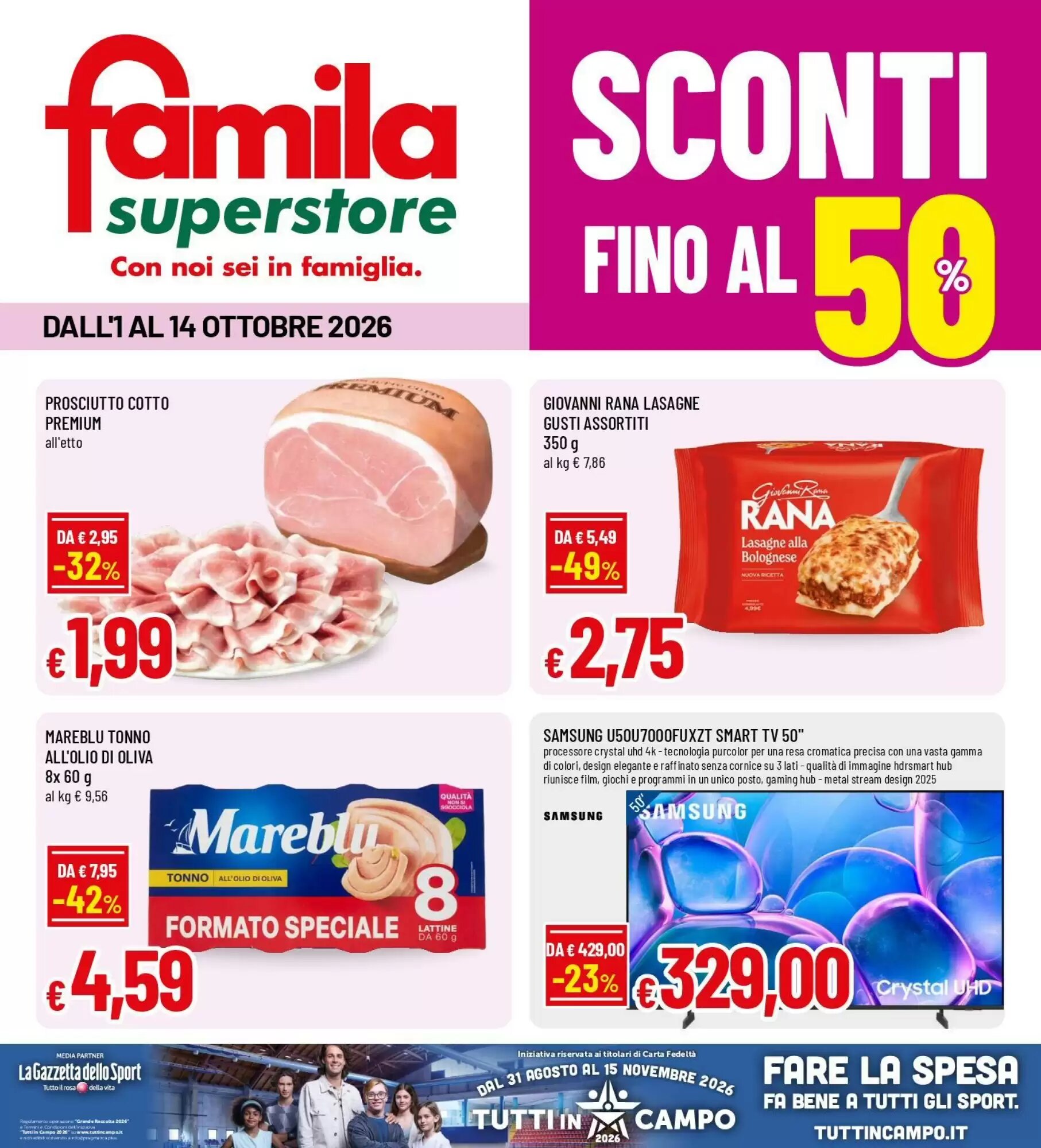 Volantino promozionale Famila Superstore  valide dal 01/10/2026 - Pagina 1.