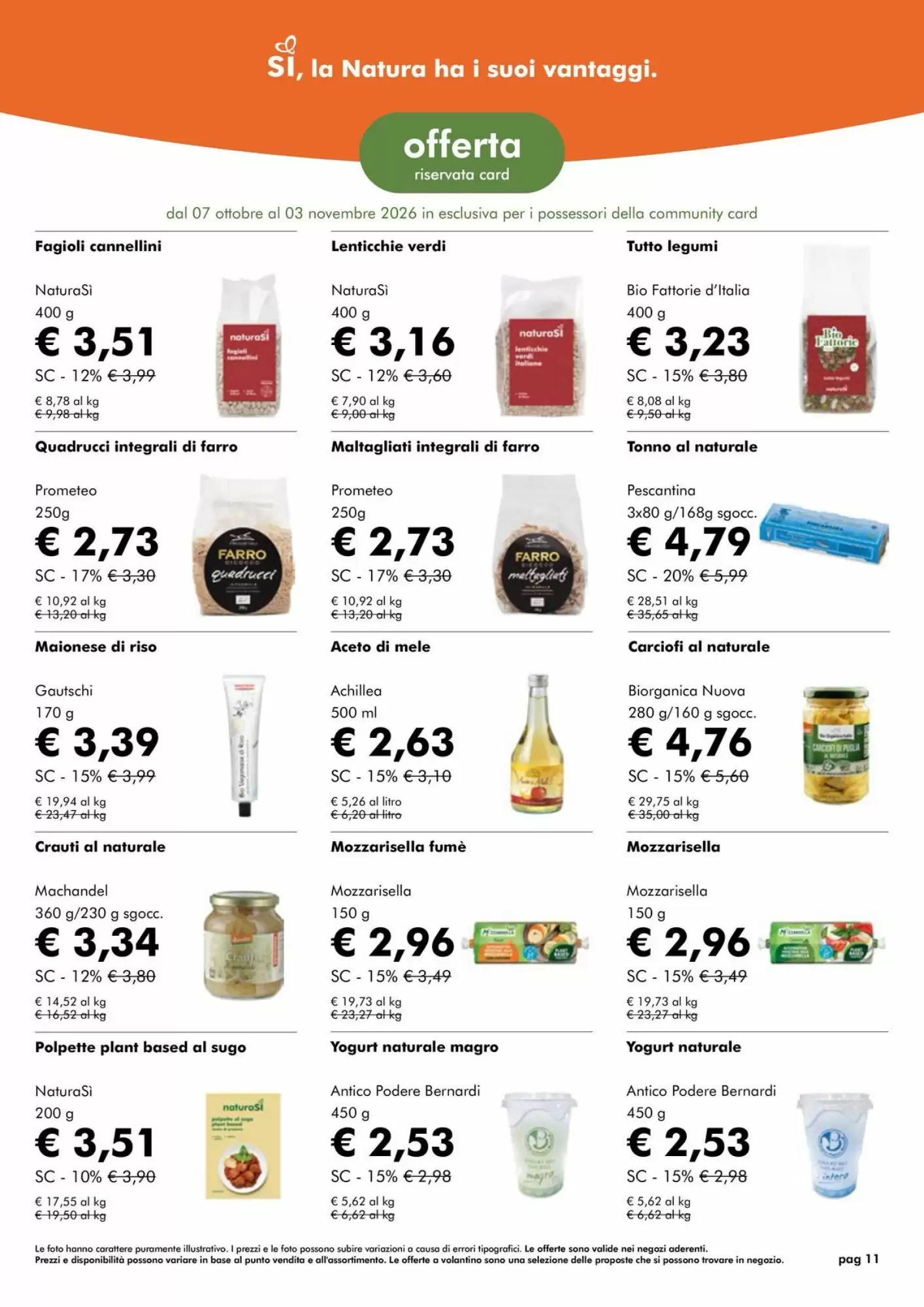 Volantino promozionale NaturaSì  valide dal 01/10/2026 - Pagina 11.