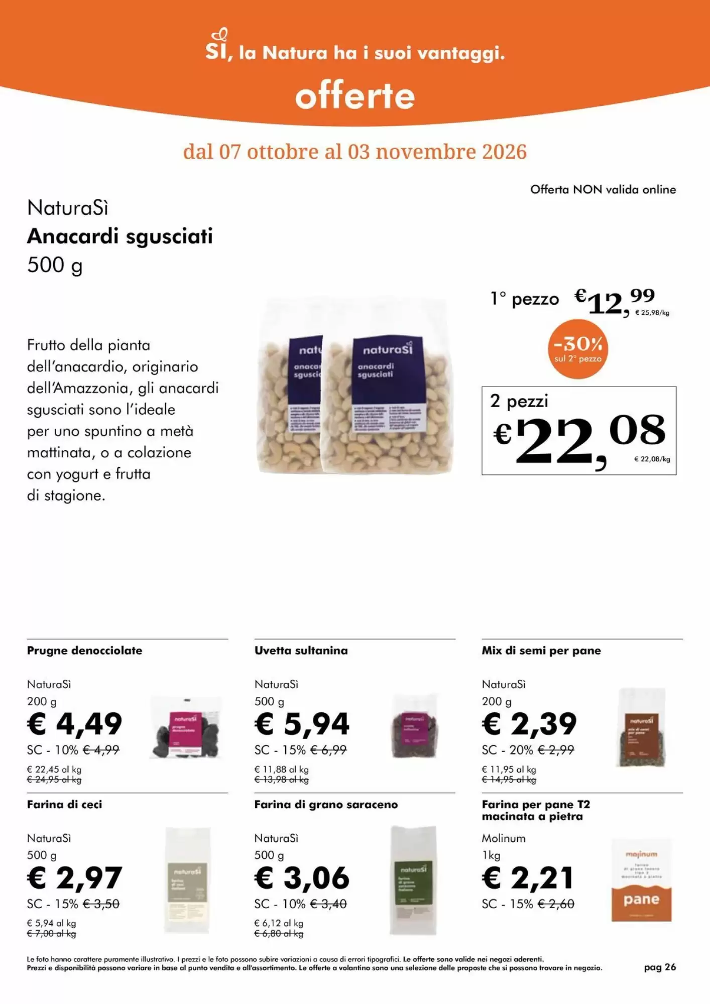 Volantino promozionale NaturaSì  valide dal 01/10/2026 - Pagina 26.