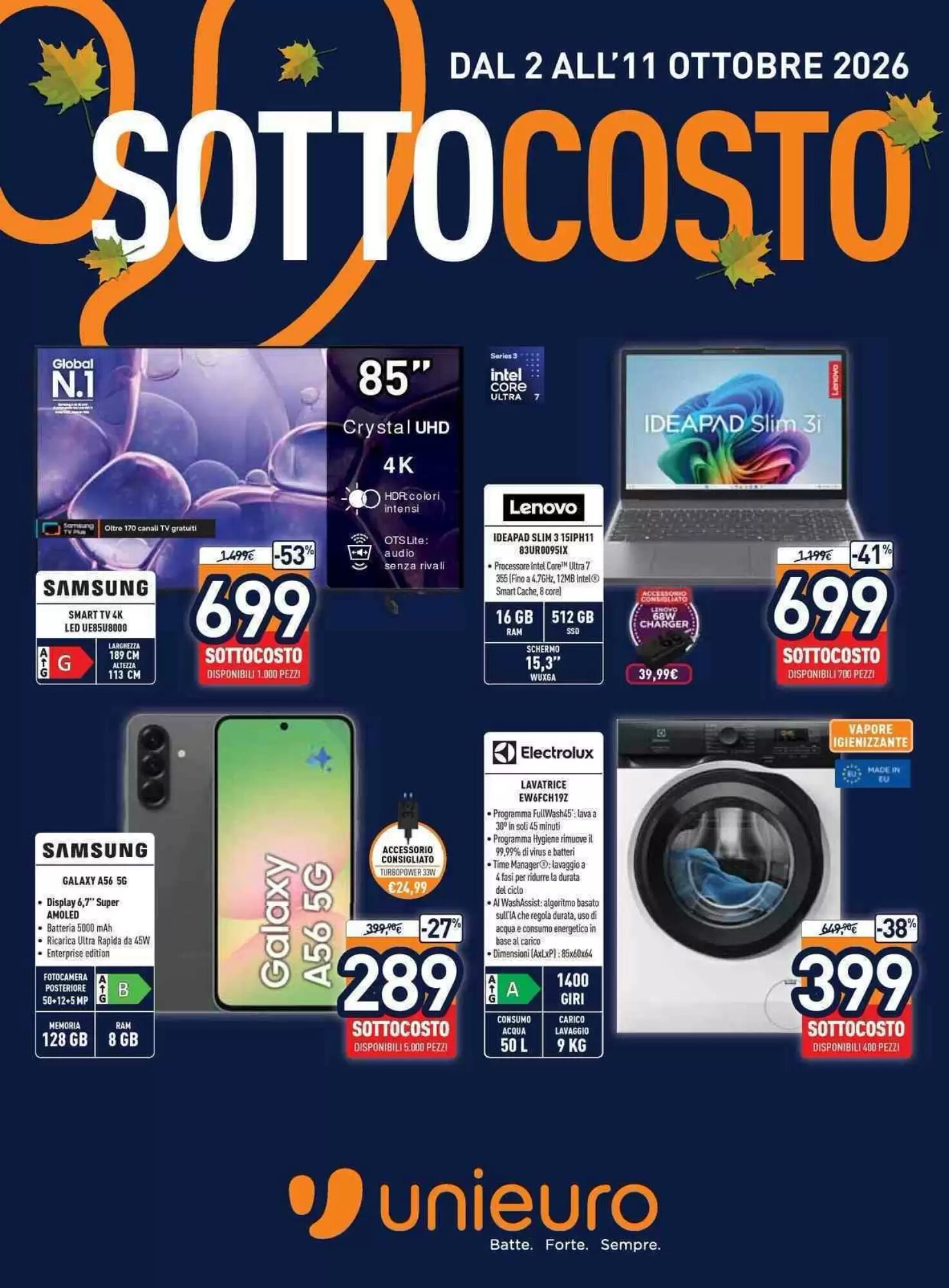 Volantino promozionale Unieuro  valide dal 02/10/2026 - Pagina 1.