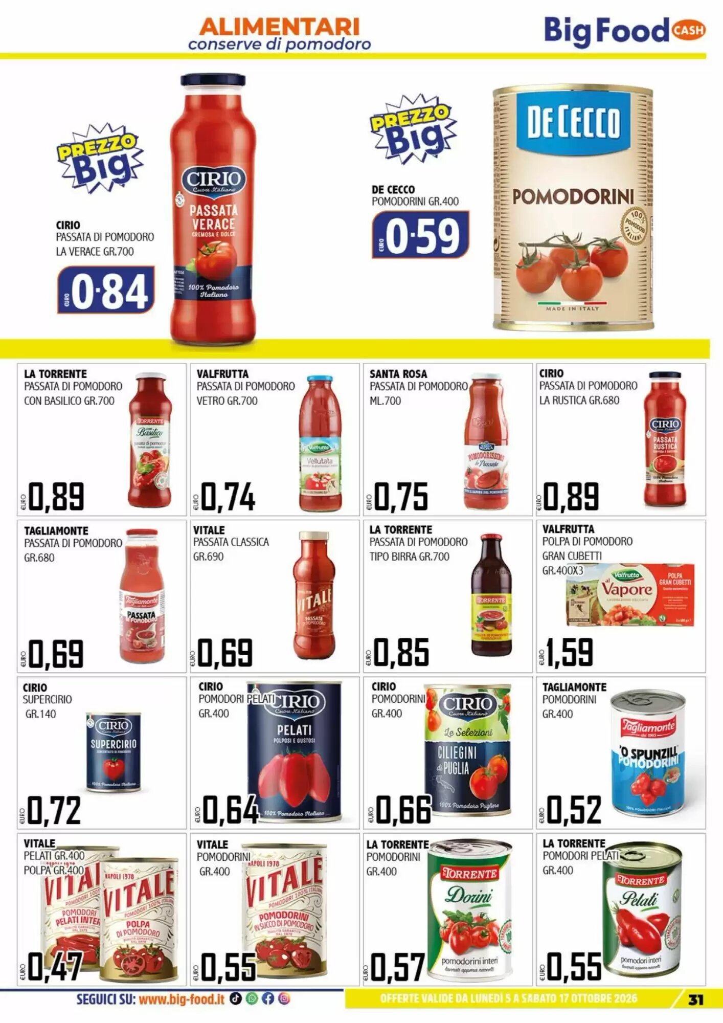 Volantino promozionale Big Food  valide dal 05/10/2026 - Pagina 31.
