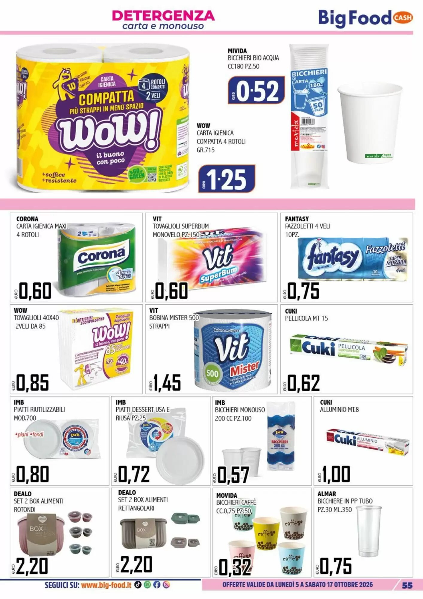 Volantino promozionale Big Food  valide dal 05/10/2026 - Pagina 55.