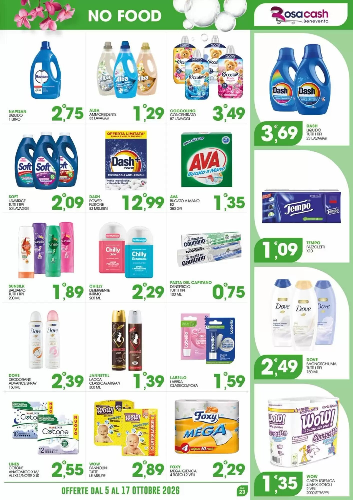 Volantino promozionale Rosa Cash  valide dal 05/10/2026 - Pagina 23.