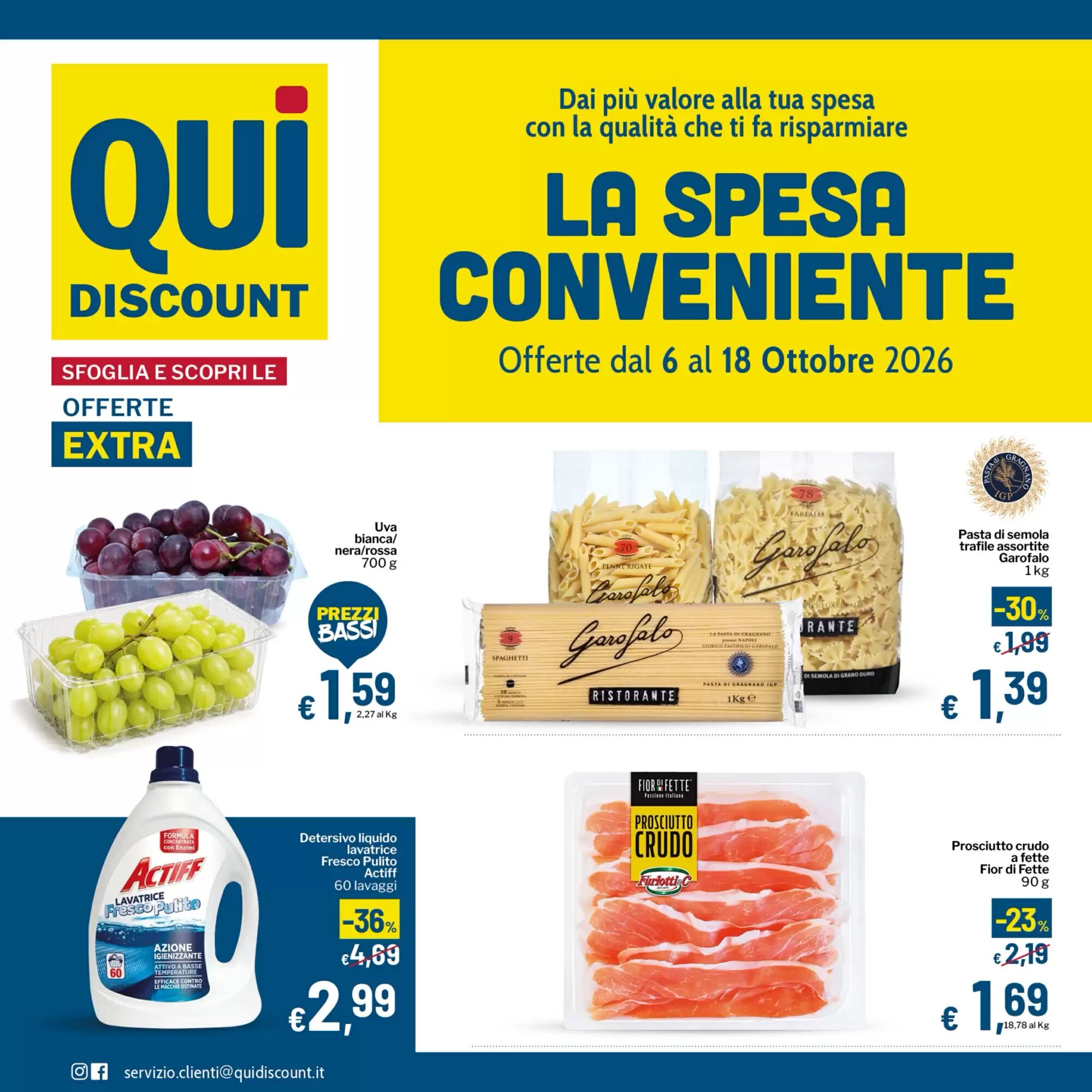 Volantino promozionale Qui Discount valide dal 06/10/2026 - Pagina 1.