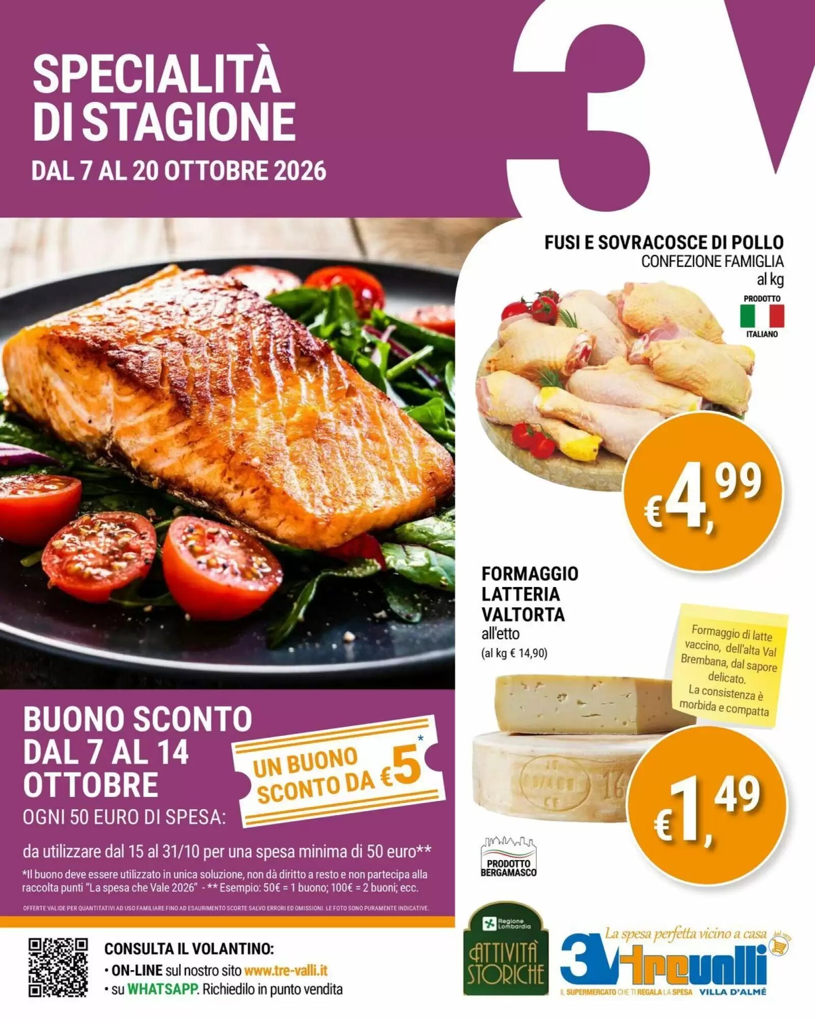 Volantino promozionale Tre Valli Supermercato  valide dal 07/10/2026 - Pagina 1.