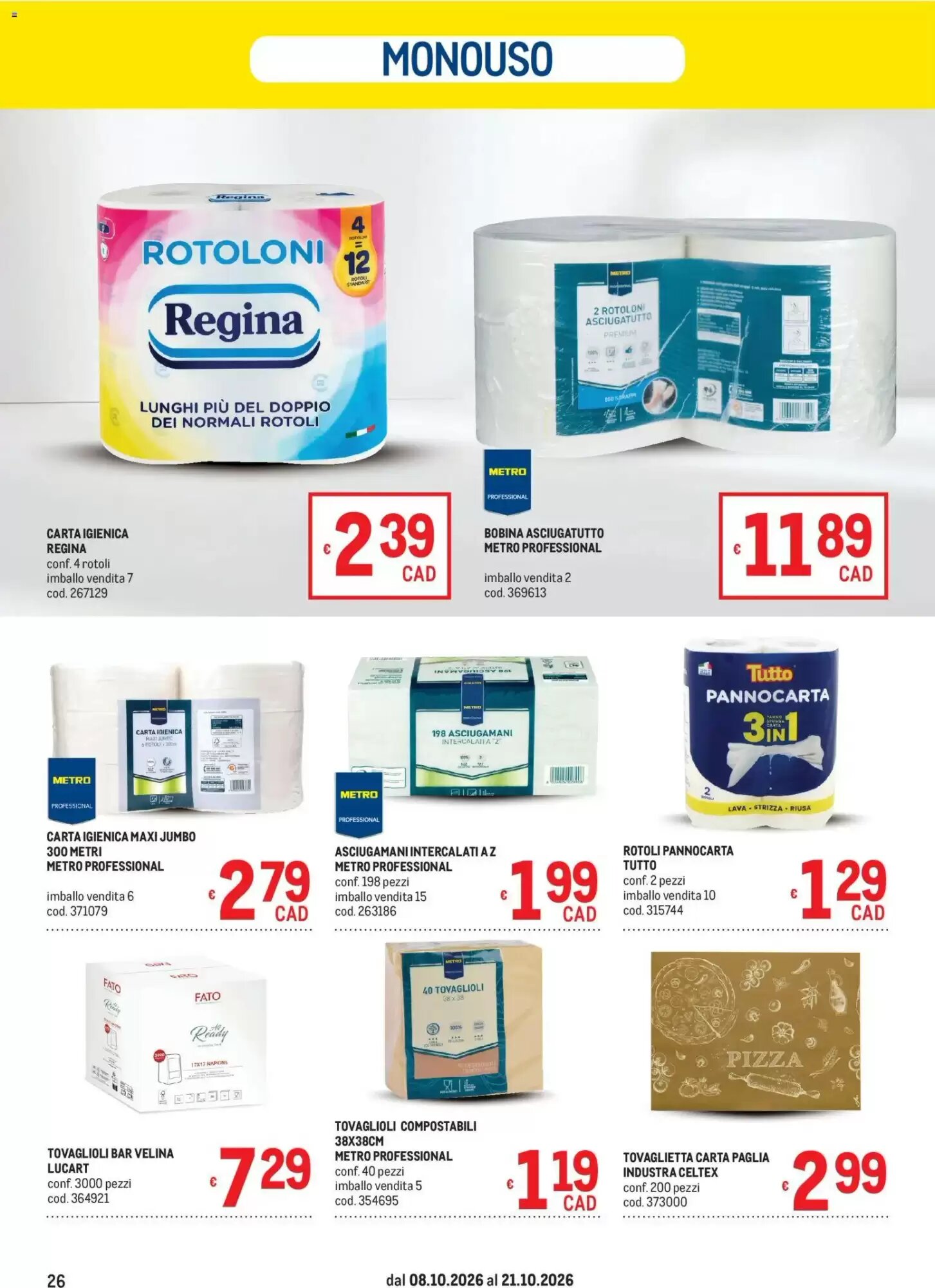 Volantino promozionale Metro  valide dal 08/10/2026 - Pagina 26.