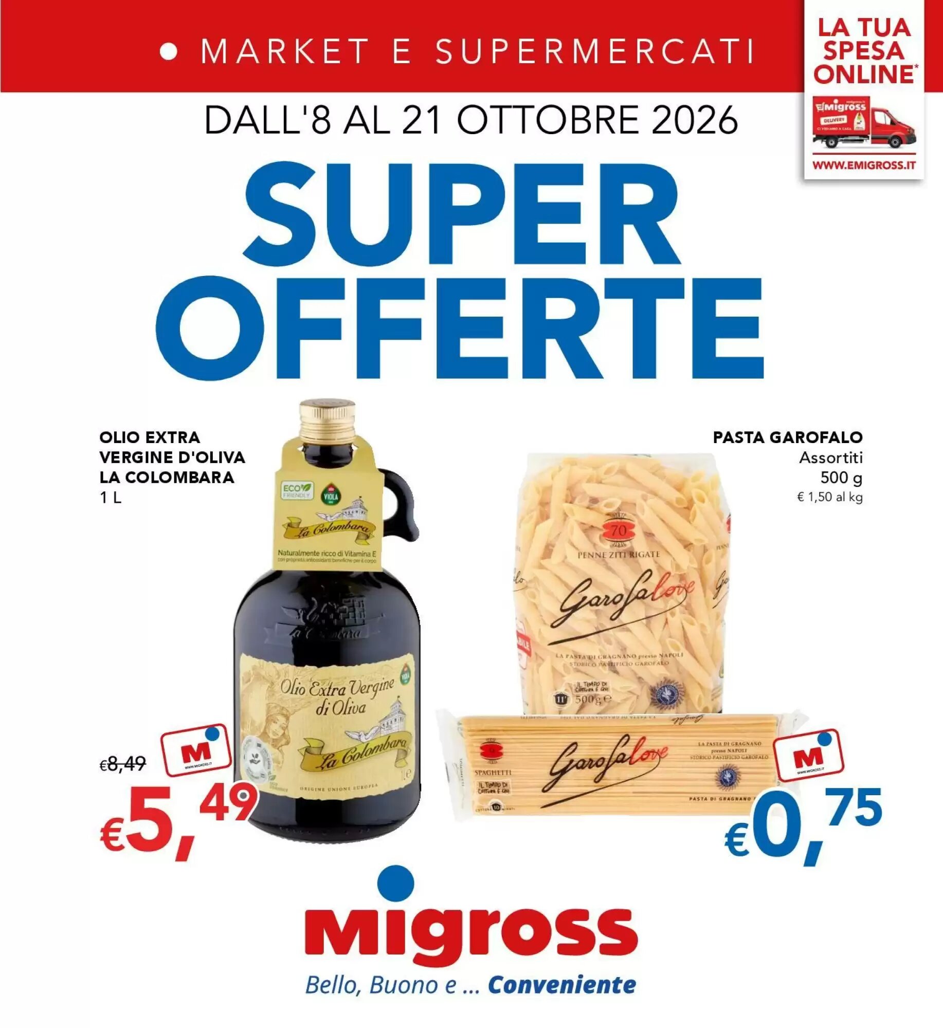Volantino promozionale Migross Supermercati e Market valide dal 08/10/2026 - Pagina 1.