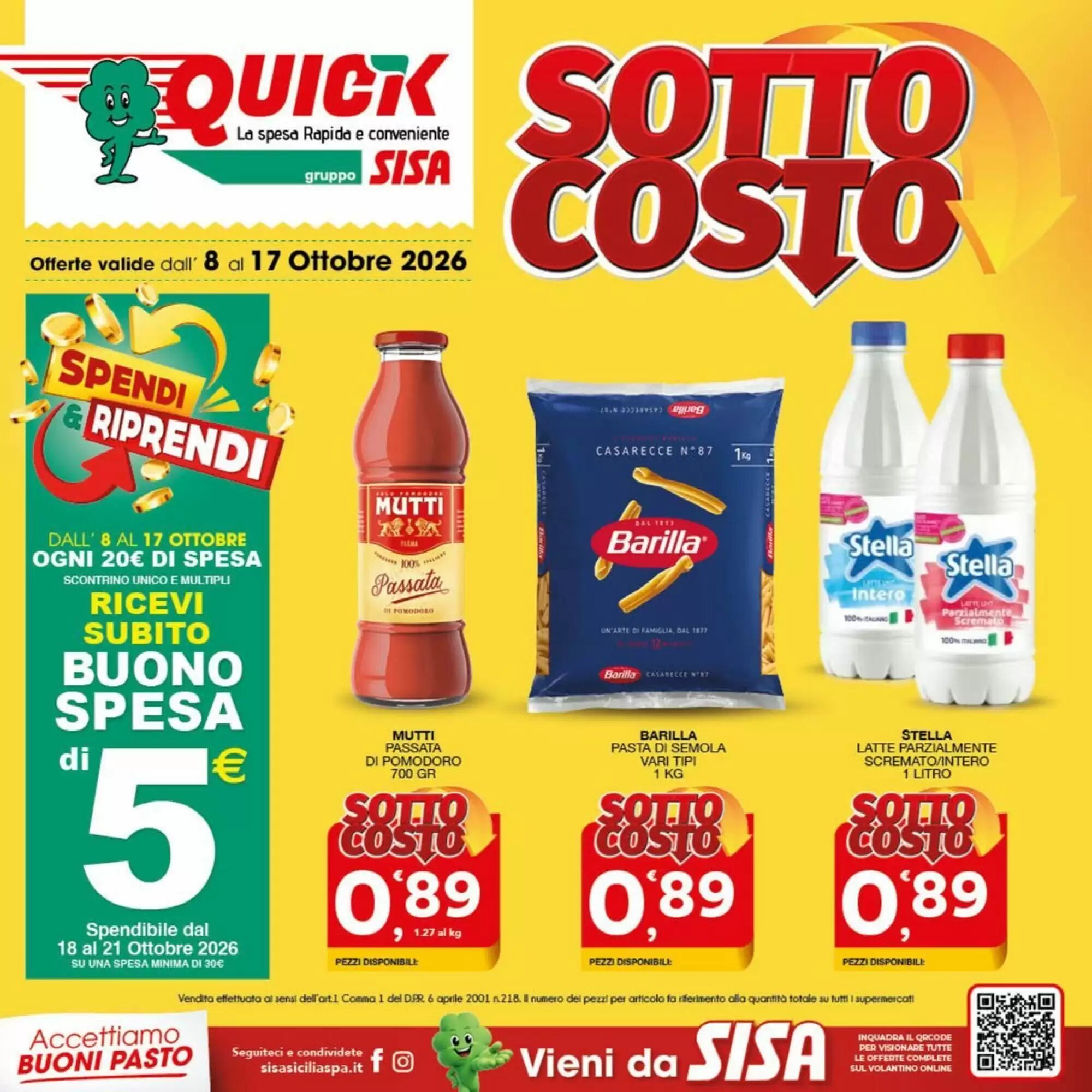 Volantino promozionale Quick Sisa valide dal 08/10/2026 - Pagina 1.