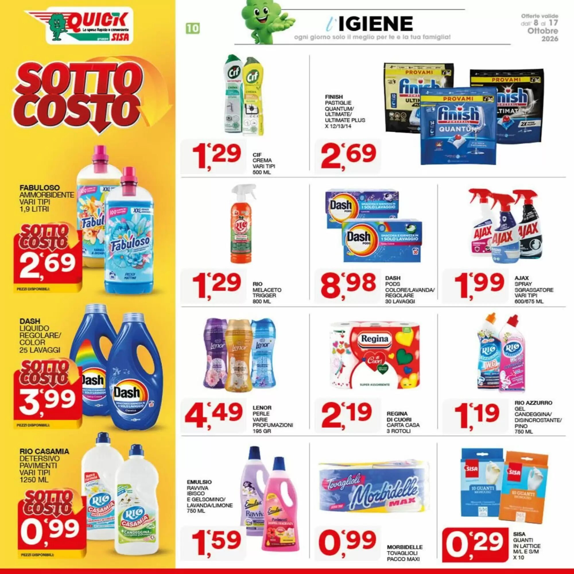 Volantino promozionale Quick Sisa  valide dal 08/10/2026 - Pagina 10.