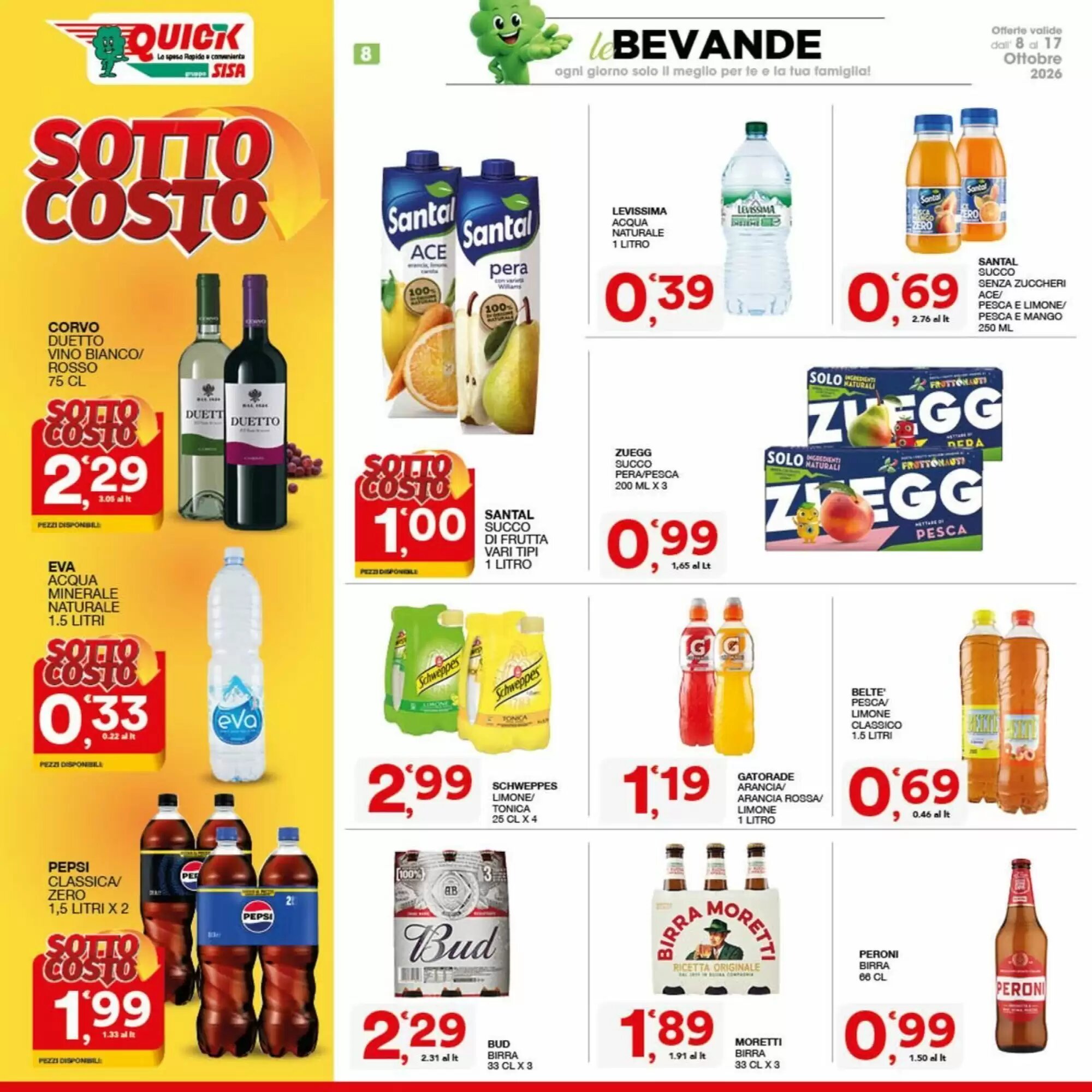 Volantino promozionale Quick Sisa  valide dal 08/10/2026 - Pagina 8.