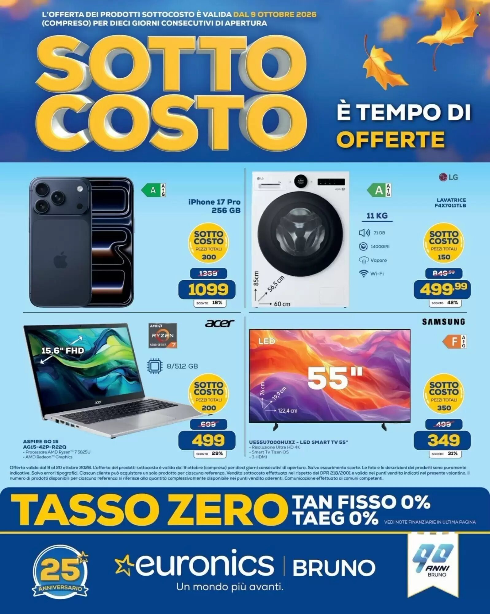 Volantino promozionale Euronics Bruno  valide dal 09/10/2026 - Pagina 1.