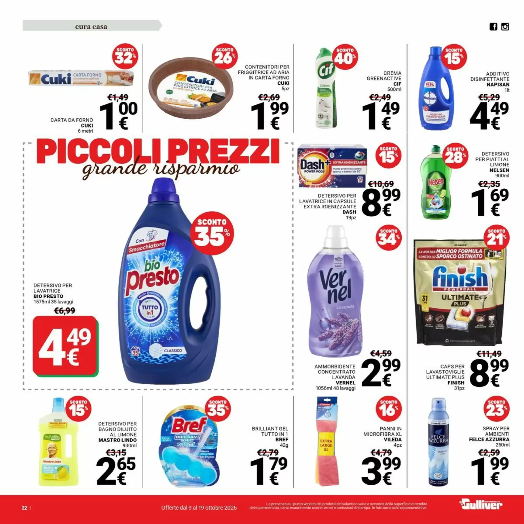 Volantino promozionale Supermercati Gulliver  valide dal 09/10/2026 - Pagina 22.