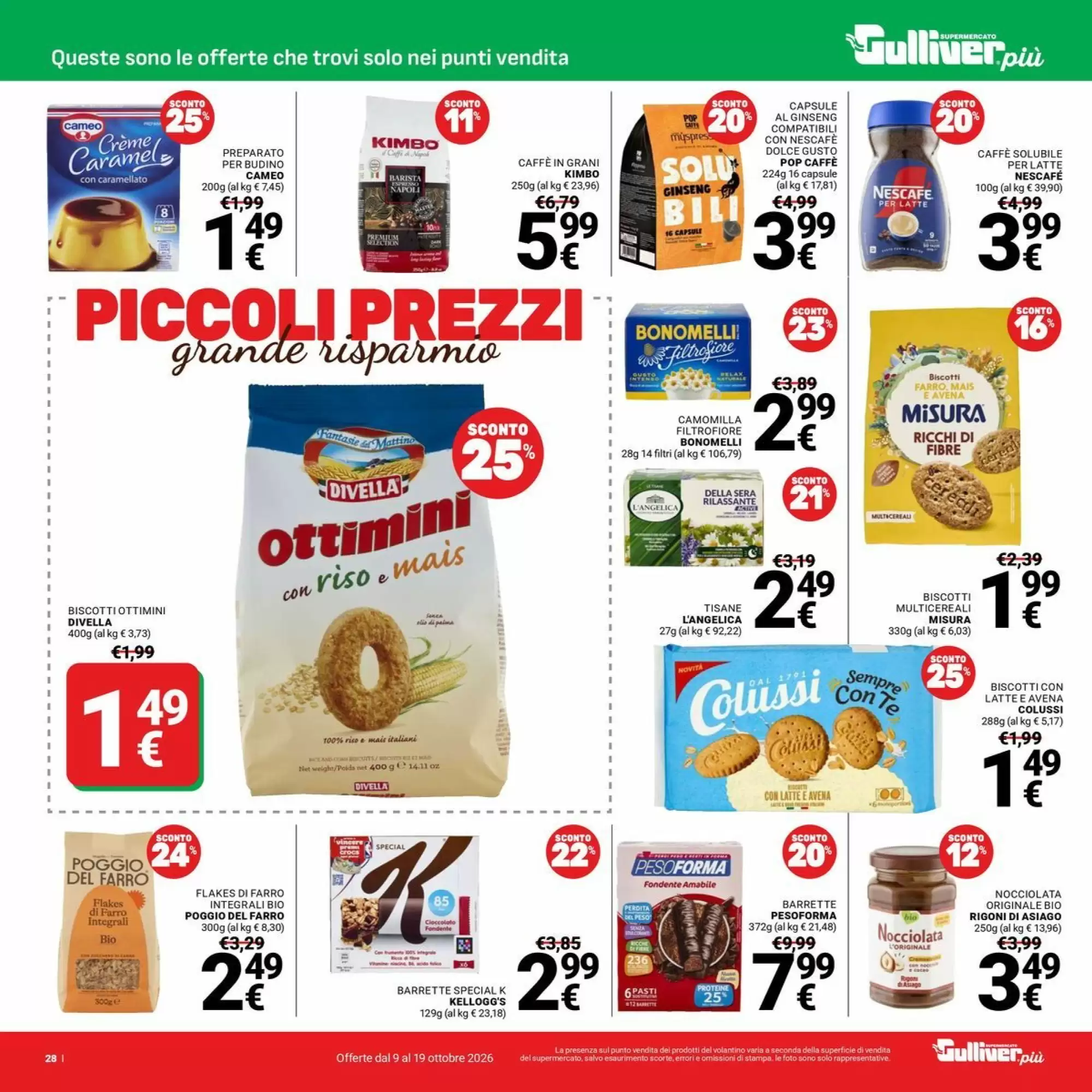 Volantino promozionale Supermercati Gulliver  valide dal 09/10/2026 - Pagina 28.