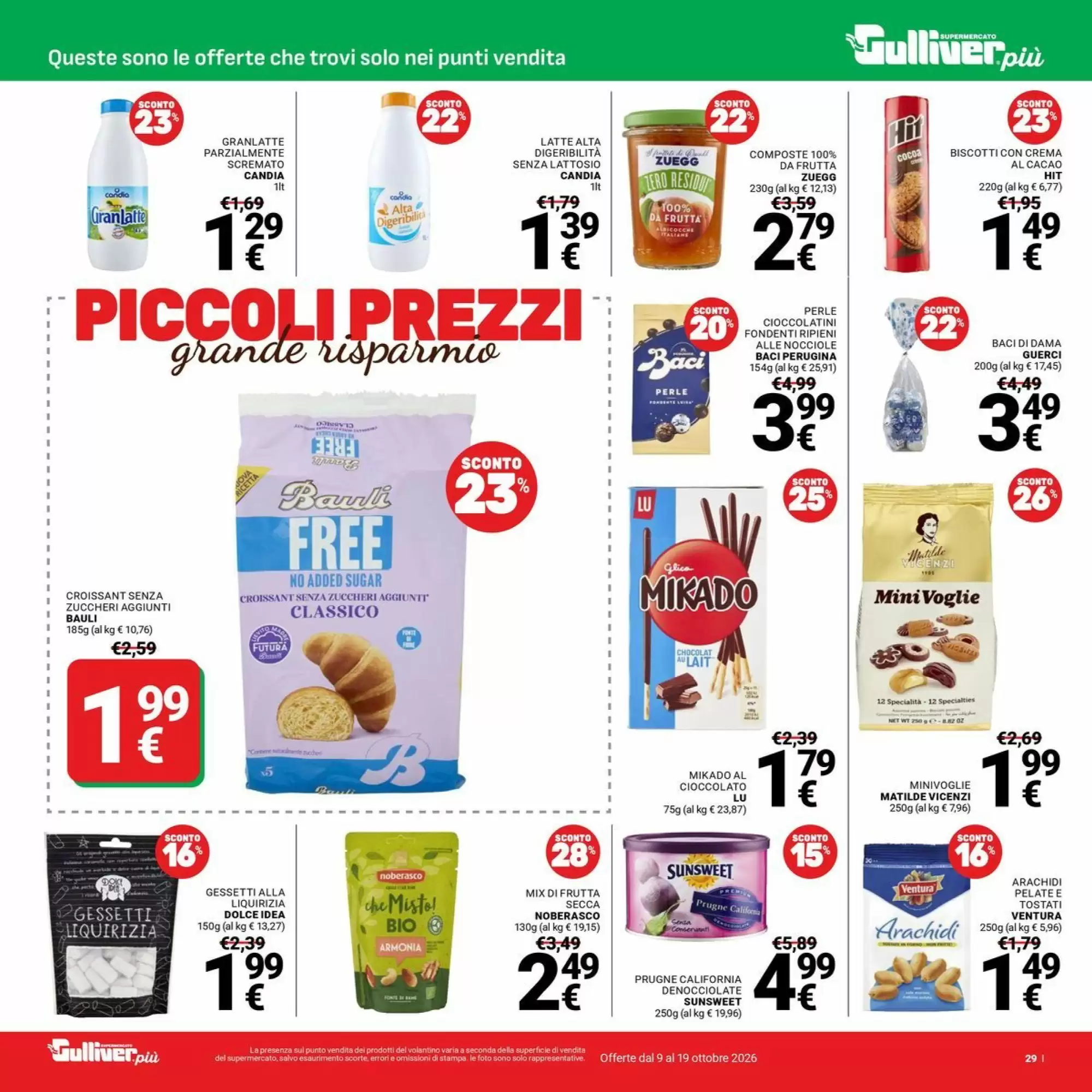 Volantino promozionale Supermercati Gulliver  valide dal 09/10/2026 - Pagina 29.