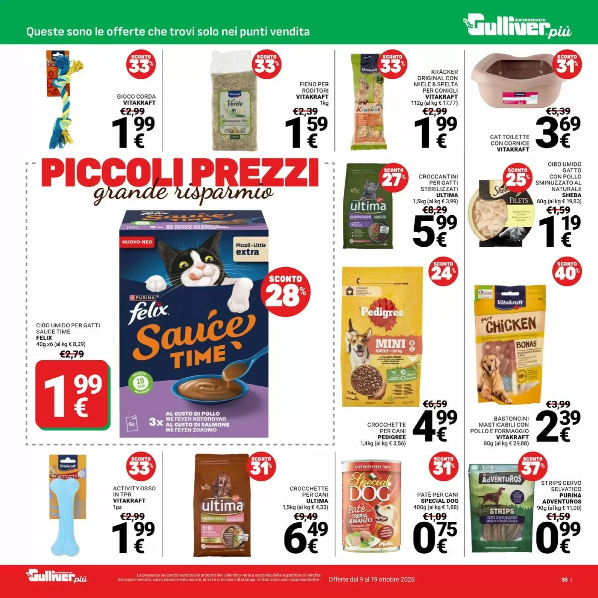 Volantino promozionale Supermercati Gulliver  valide dal 09/10/2026 - Pagina 35.
