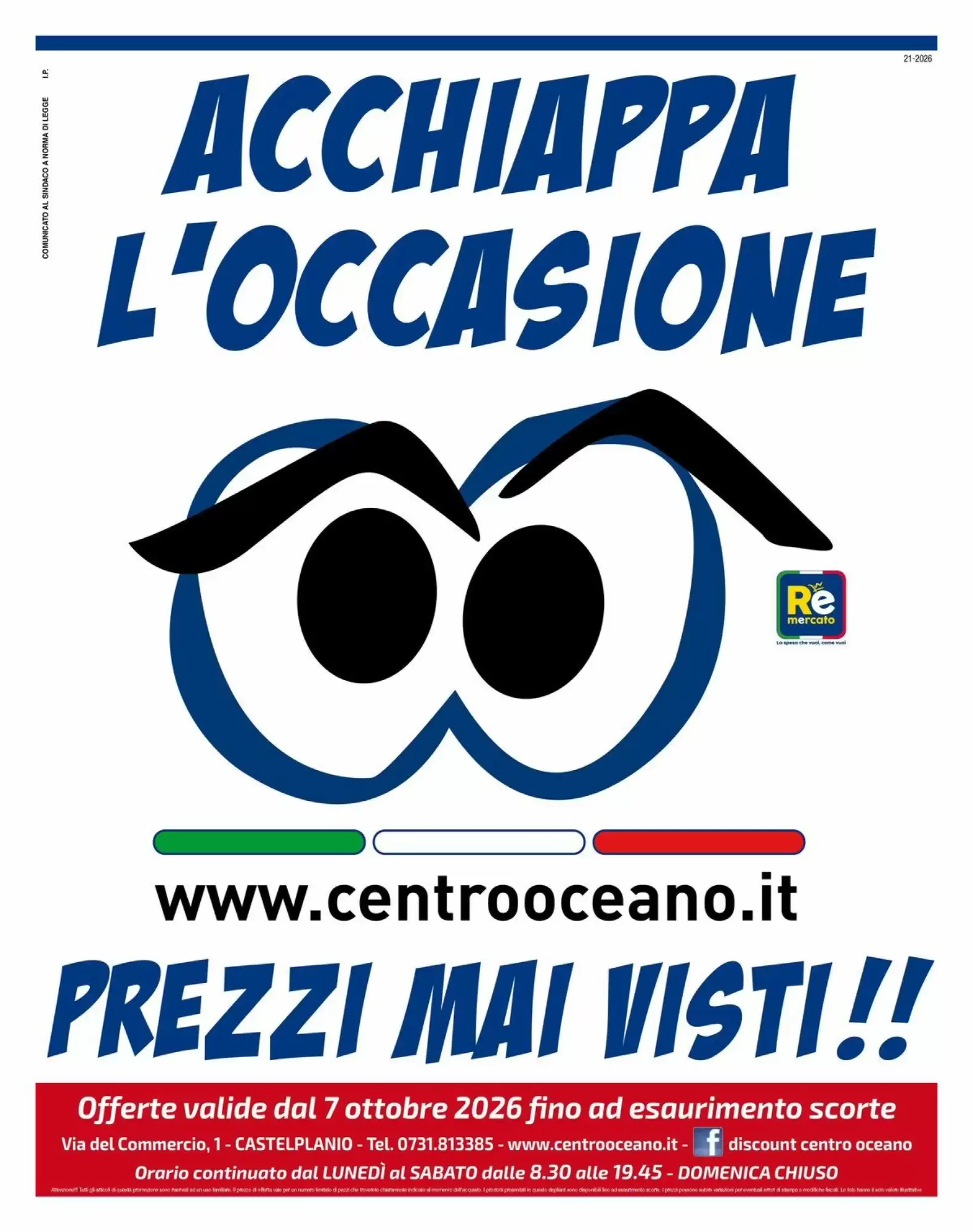 Volantino promozionale Centro Oceano  valide dal 12/10/2026 - Pagina 1.