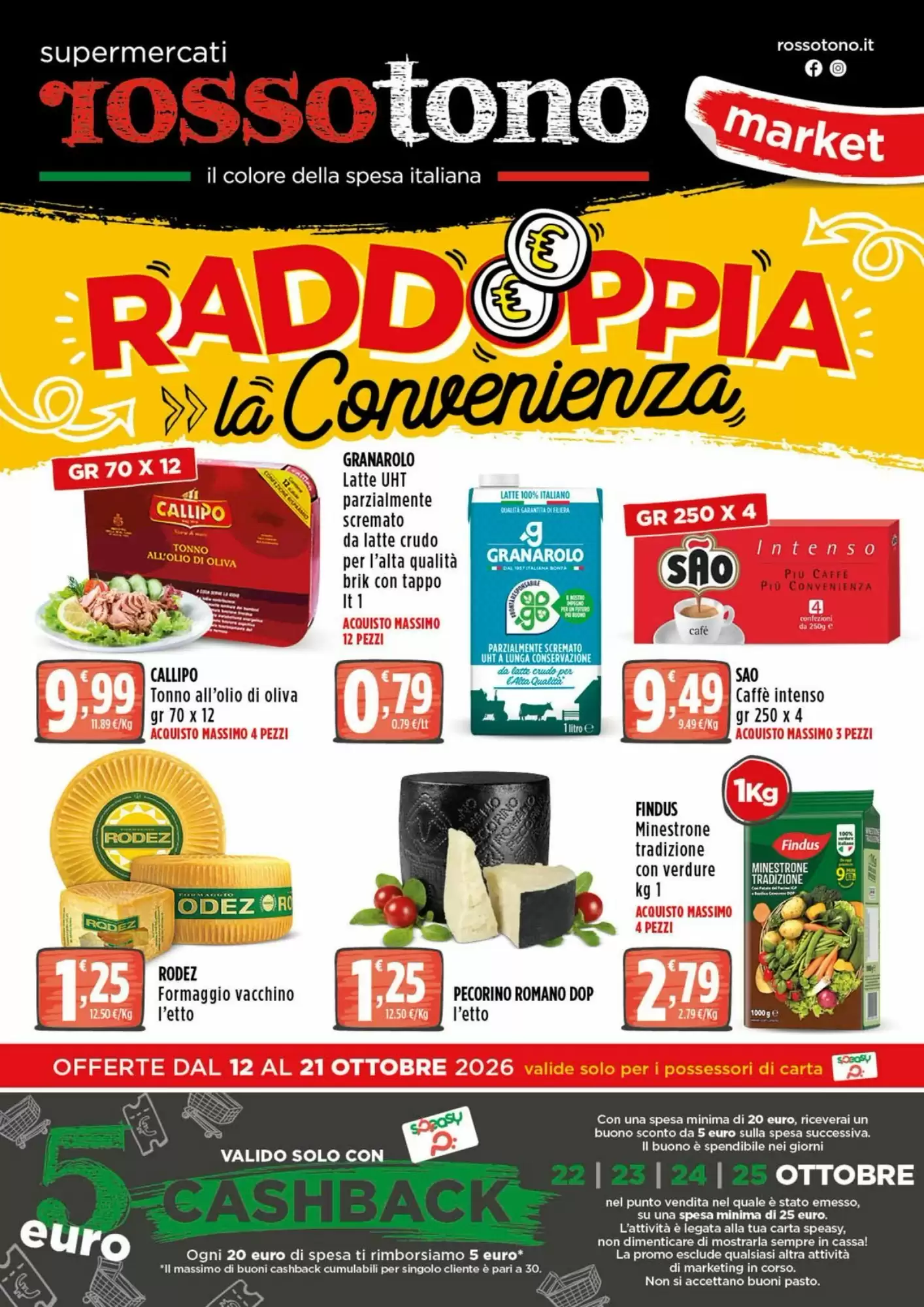 Volantino promozionale Rossotono  valide dal 12/10/2026 - Pagina 1.
