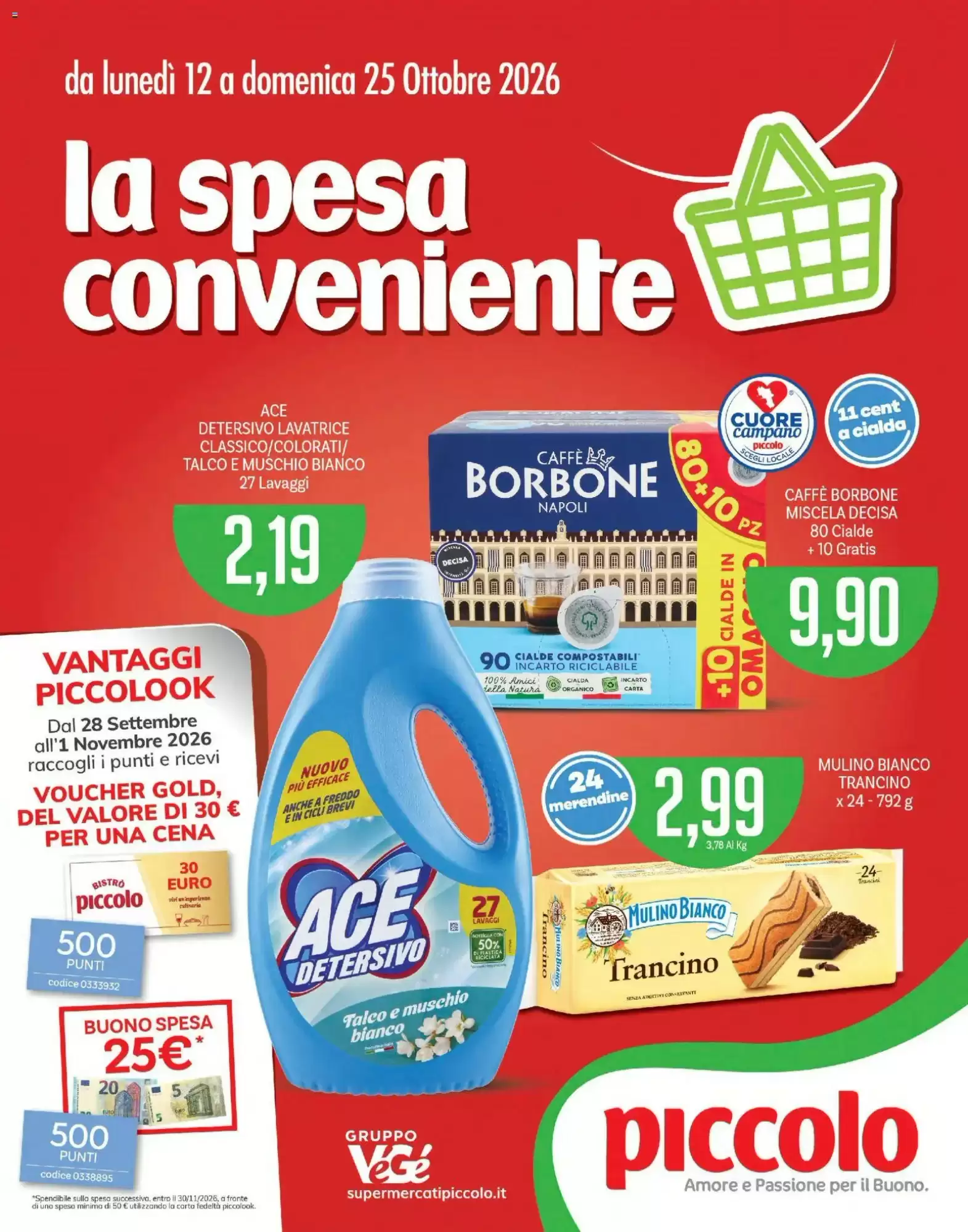 Volantino promozionale Supermercati Piccolo  valide dal 12/10/2026 - Pagina 1.